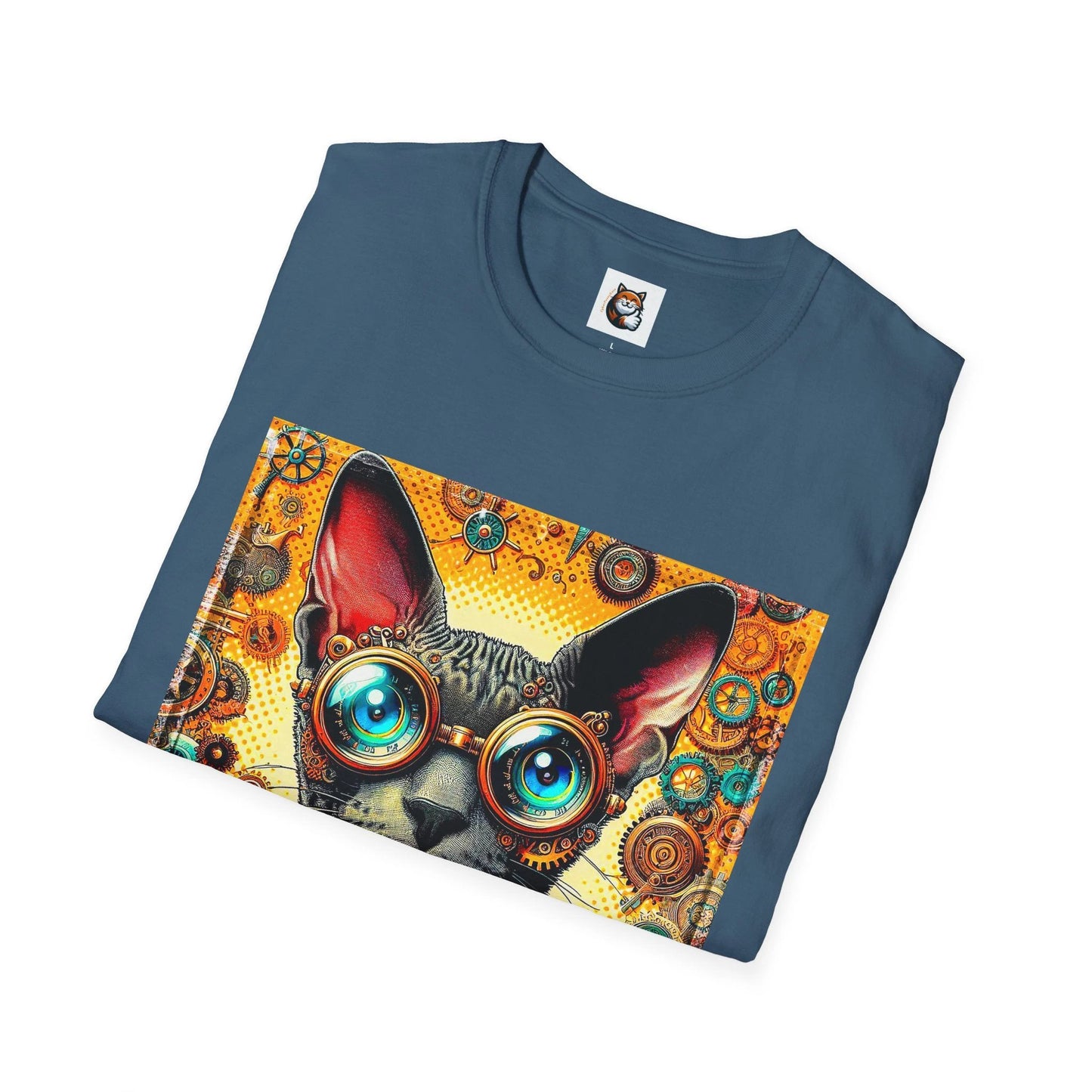 Cornish Rex Cat steam punk T-Shirt by Printify