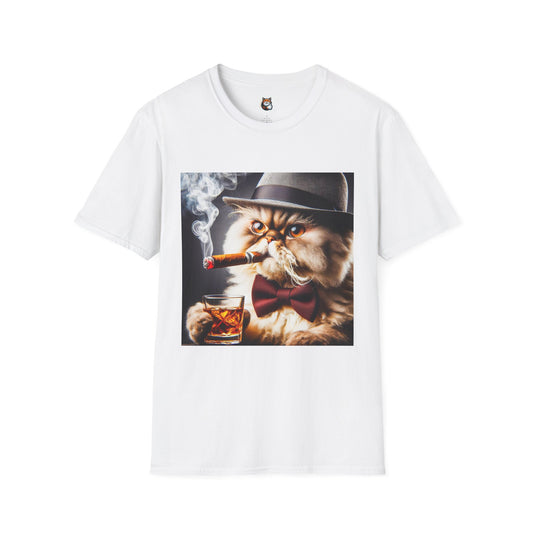 Selkirk Rex Cat T-Shirt cigar smoking