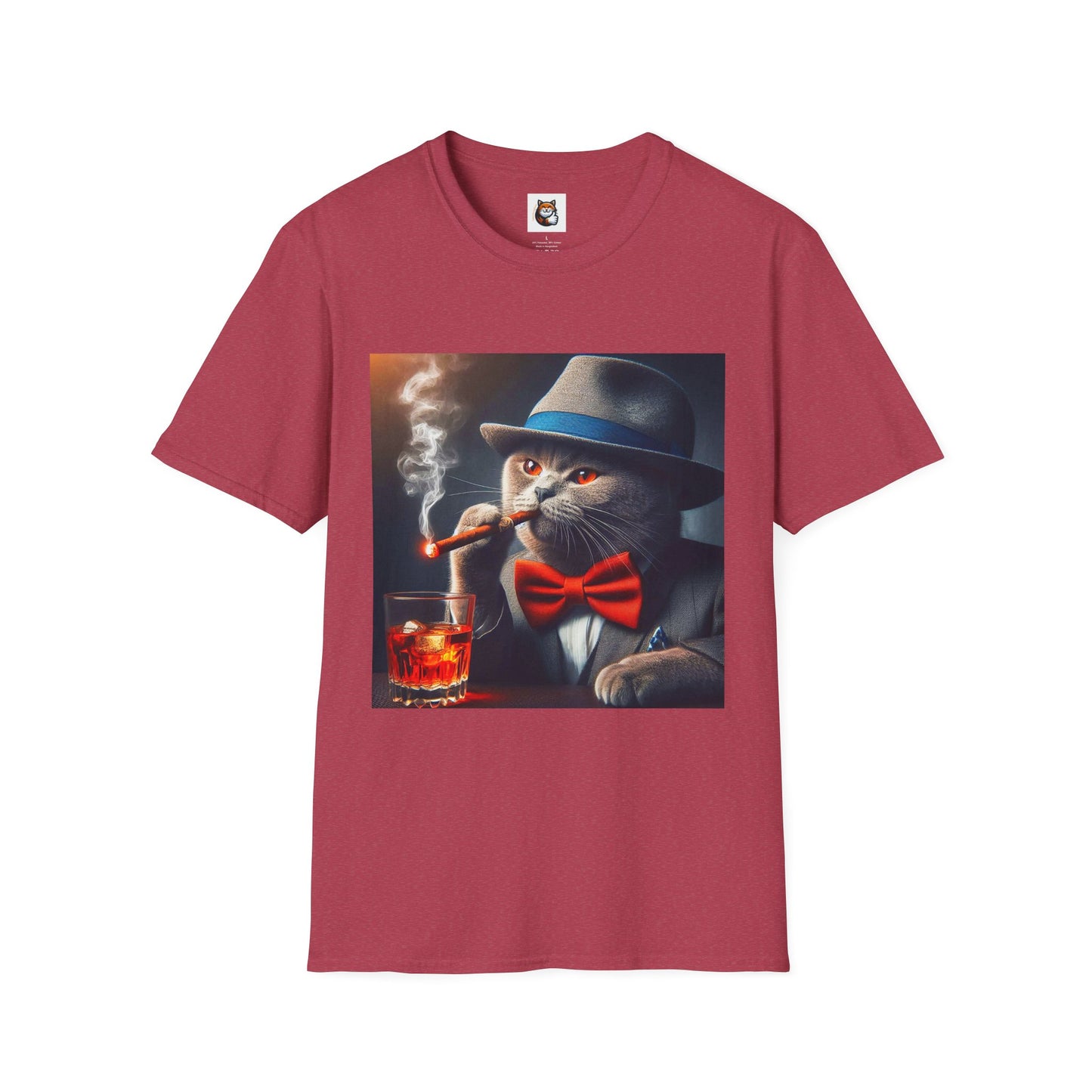 Russian Blue Cat whiskey drinking  T-Shirt