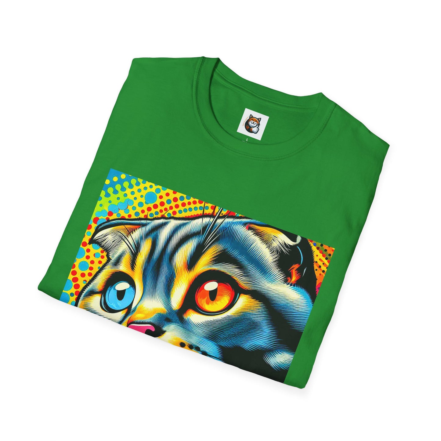 Scottish Fold Cat yellow comic book shirt