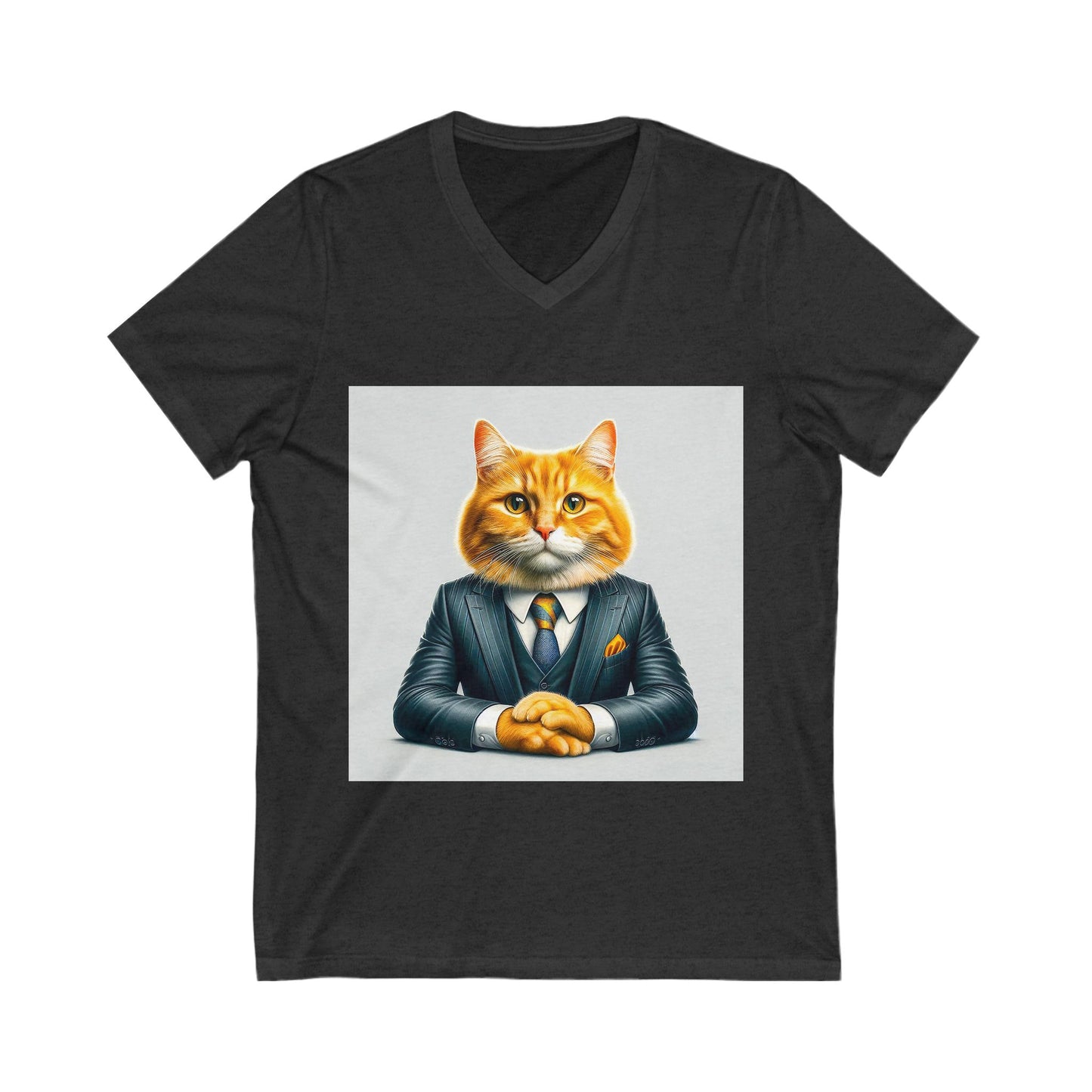Domestic Cat Unisex Jersey Short Sleeve V-Neck Tee