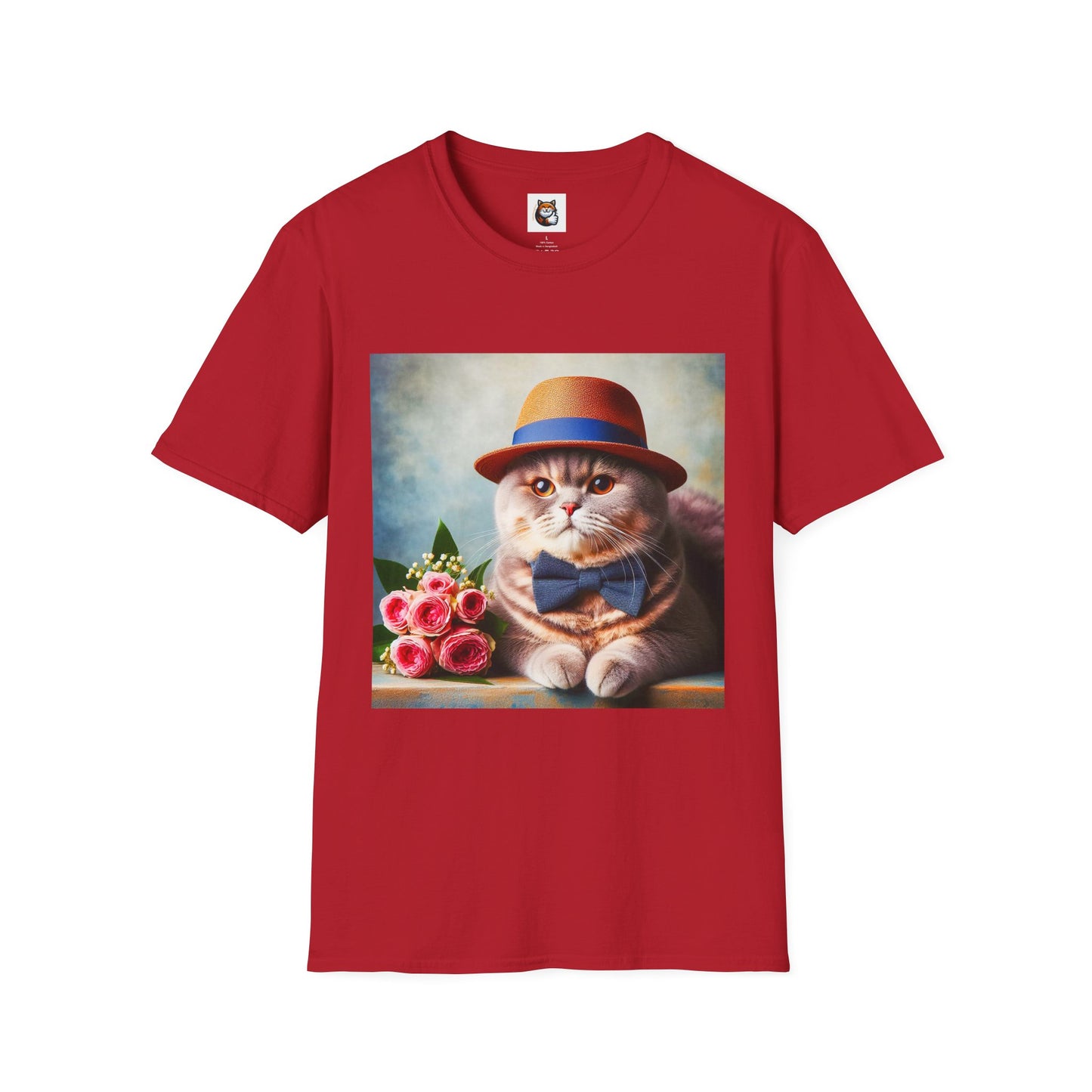 British Shorthair  hat and bow Unisex Softstyle T-Shirt
