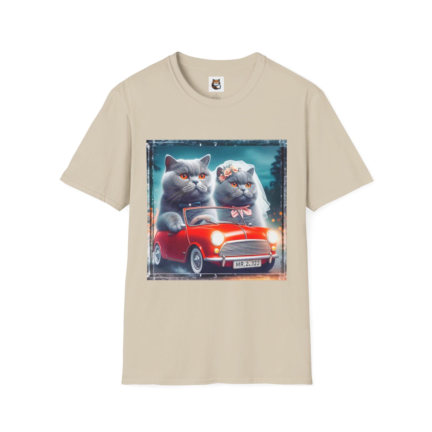 Wacky British Shorthair tiny red car Softstyle T-Shirt