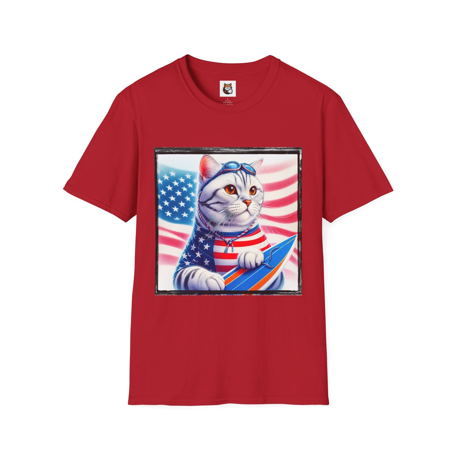 American Shorthair americsn flag Softstyle T-Shirt
