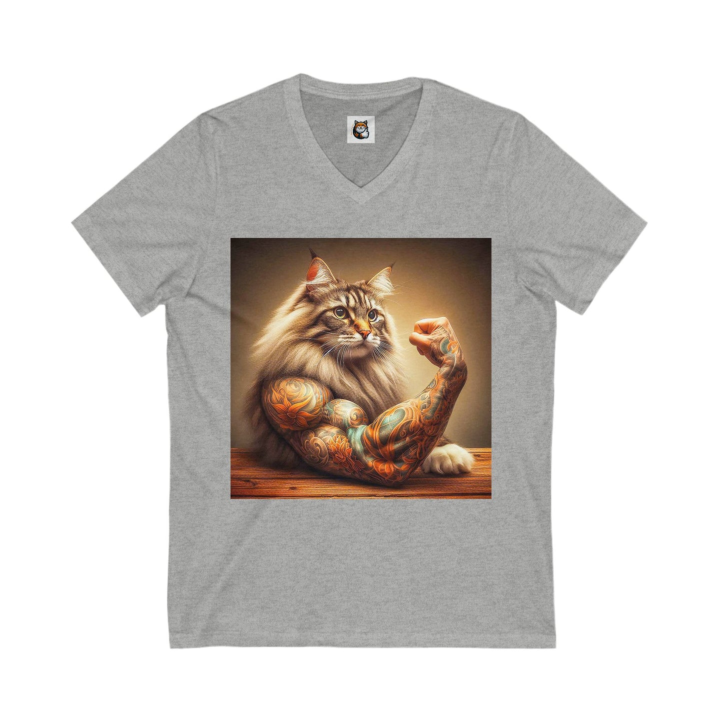 Norwegian Forest Cat Unisex Jersey Short Sleeve V-Neck Tee