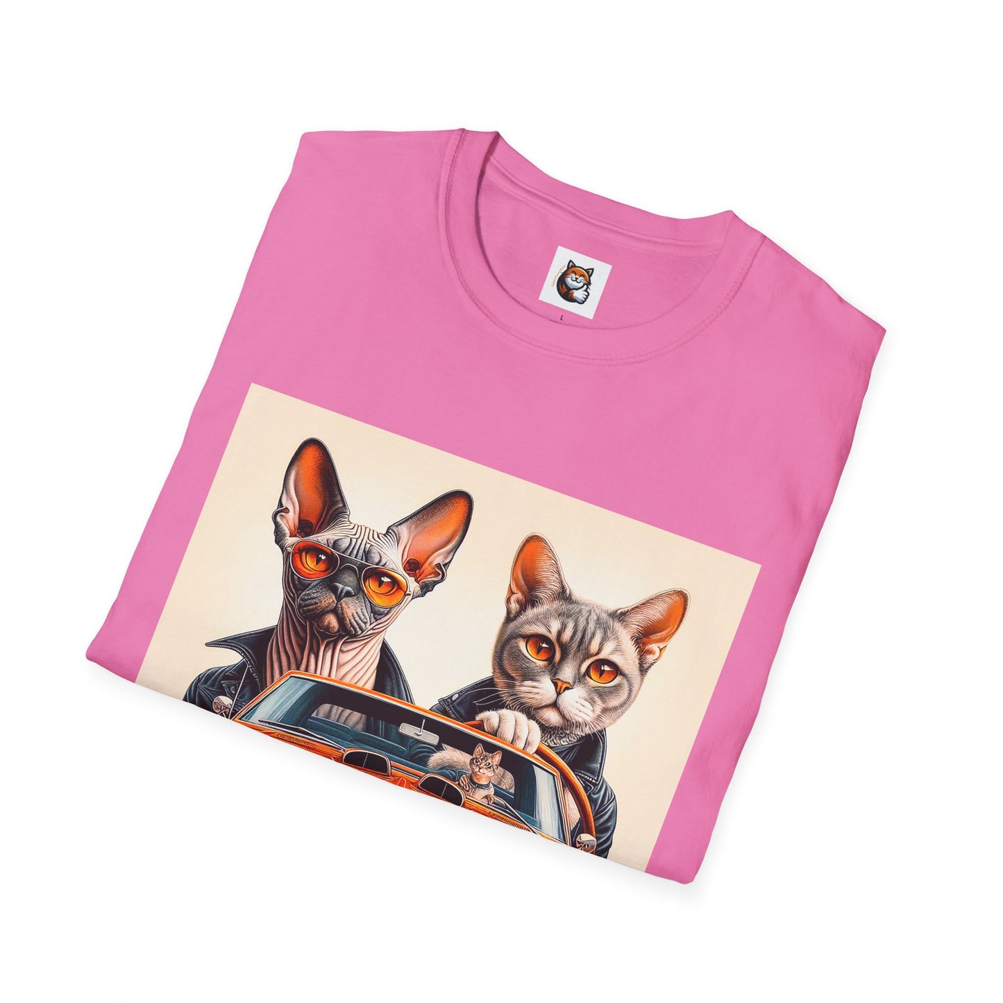Wacky  Devon Rex Cool cats  Unisex Softstyle T-Shirt