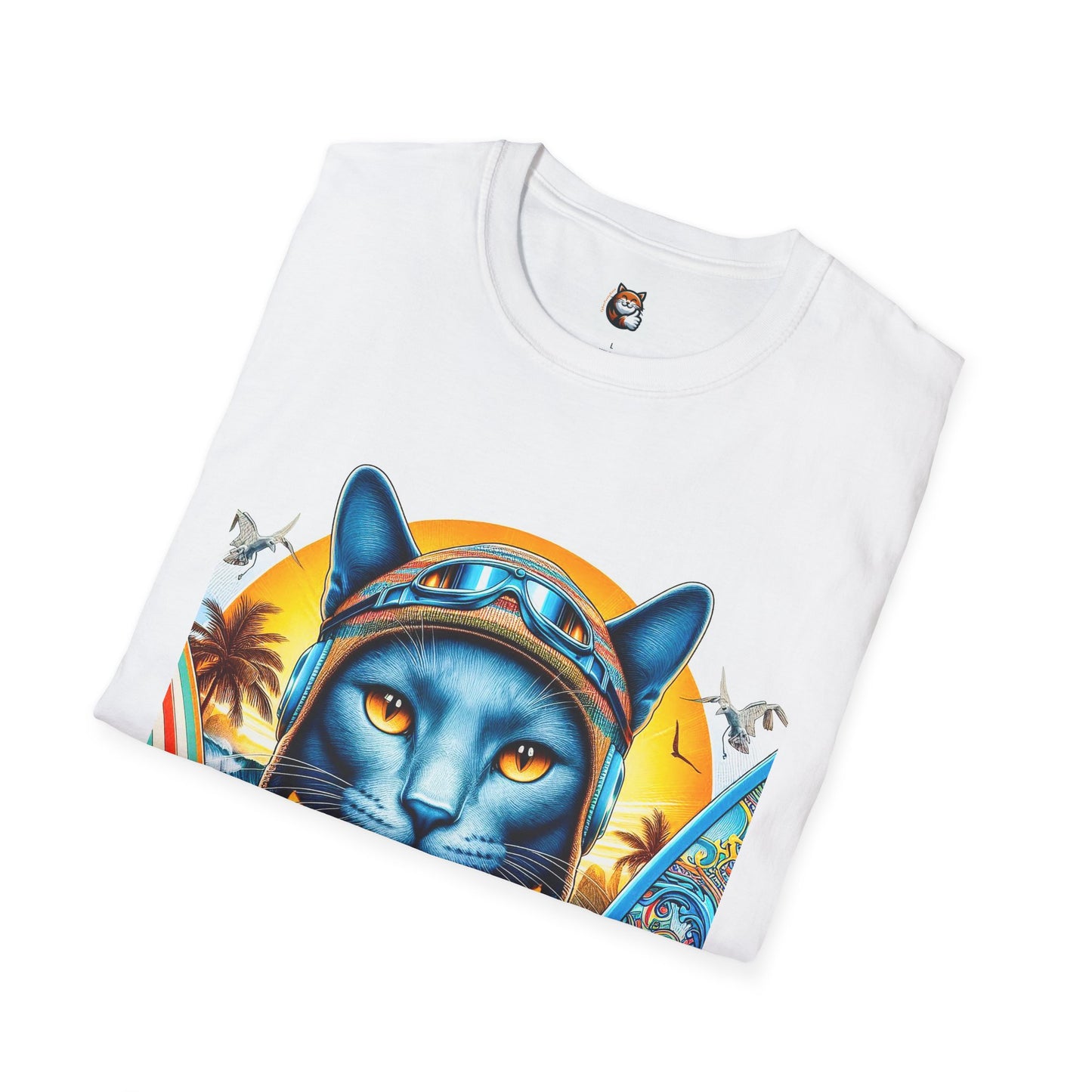 Russian Blue Cat Unisex Softstyle T-Shirt