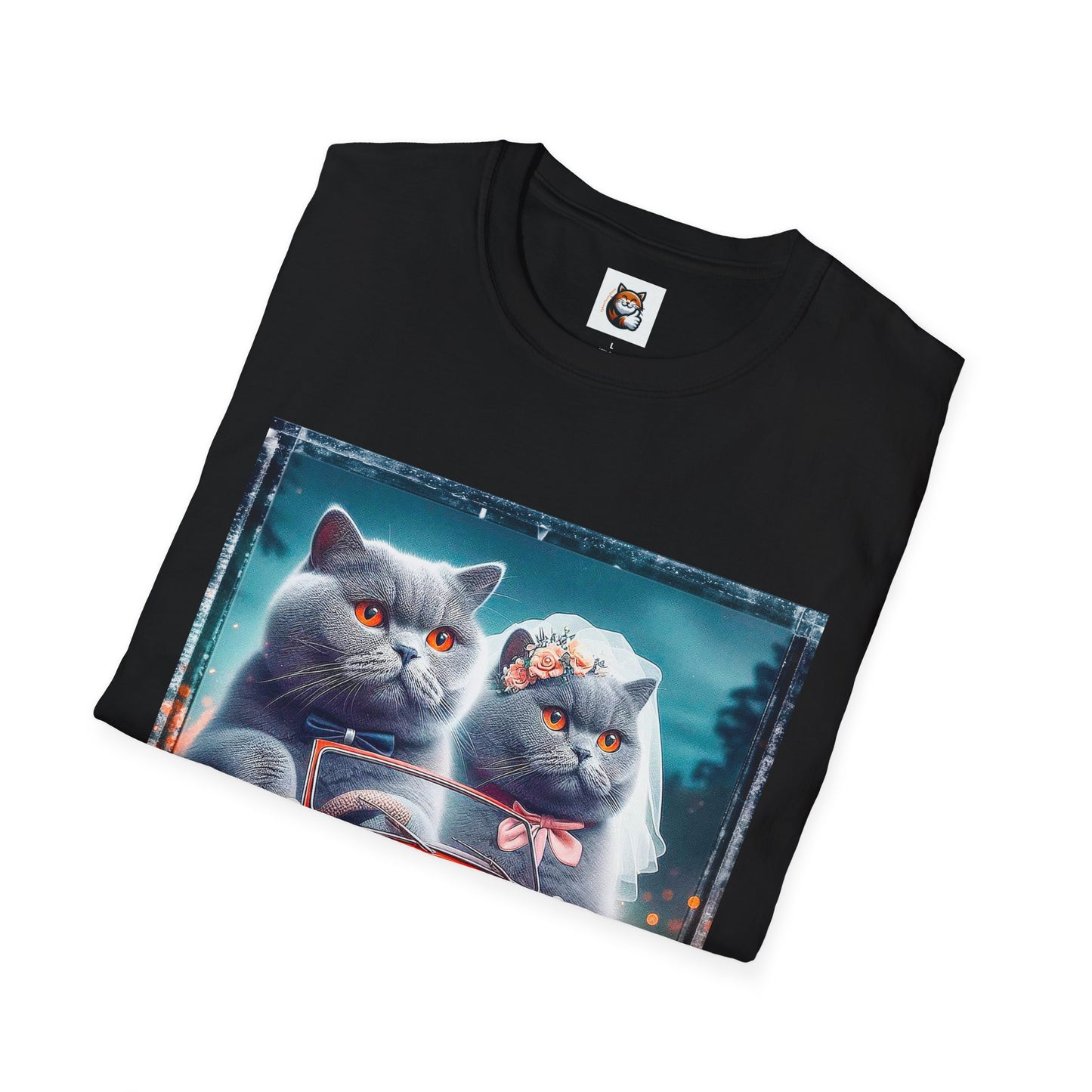 Wacky British Shorthair tiny red car Softstyle T-Shirt