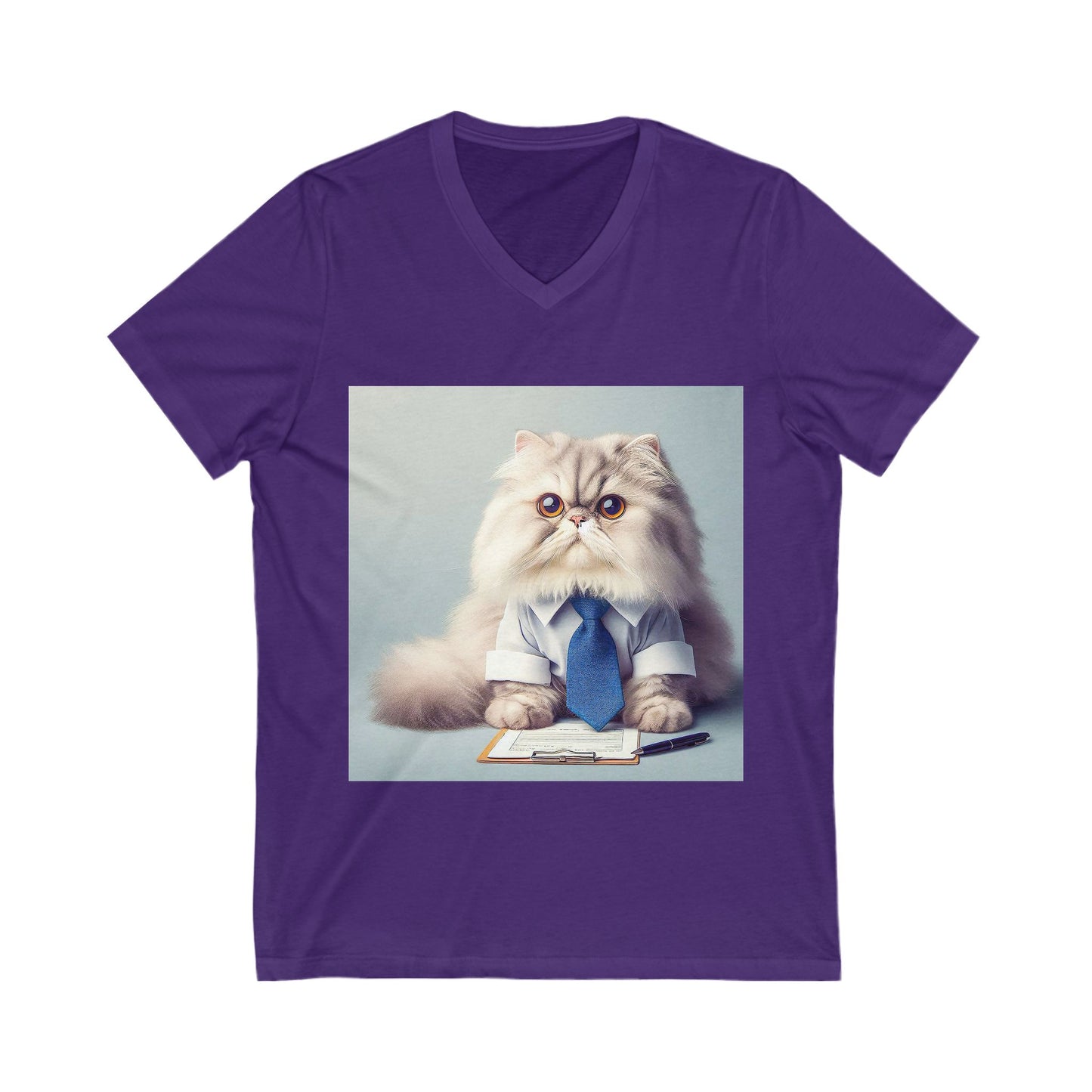 Persian Cat Unisex Jersey Short Sleeve V-Neck Tee