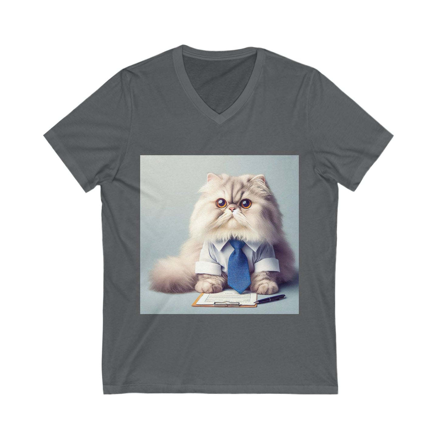 Persian Cat Unisex Jersey Short Sleeve V-Neck Tee