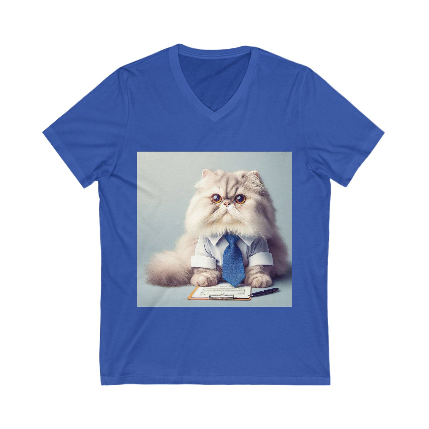 Persian Cat Unisex Jersey Short Sleeve V-Neck Tee