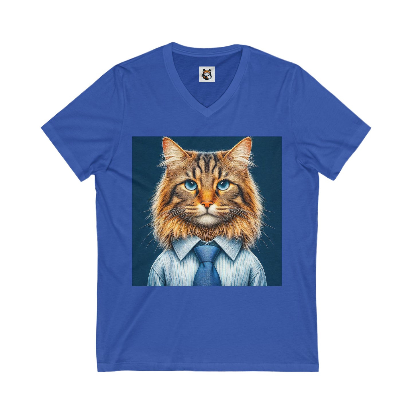 Norwegian Forest Cat Unisex Jersey Short Sleeve V-Neck Tee