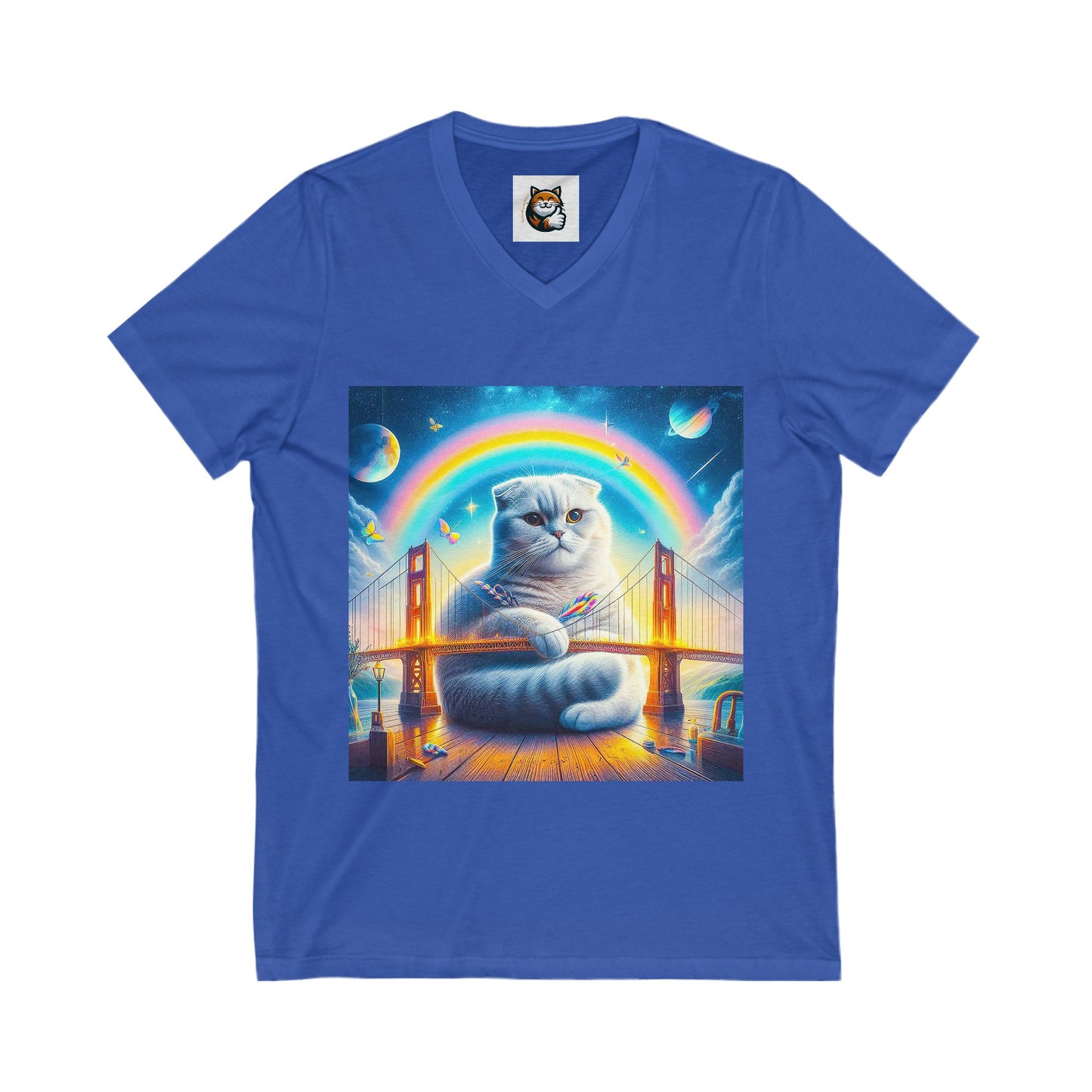 Scottish Fold Cat pretty rainbow shirt