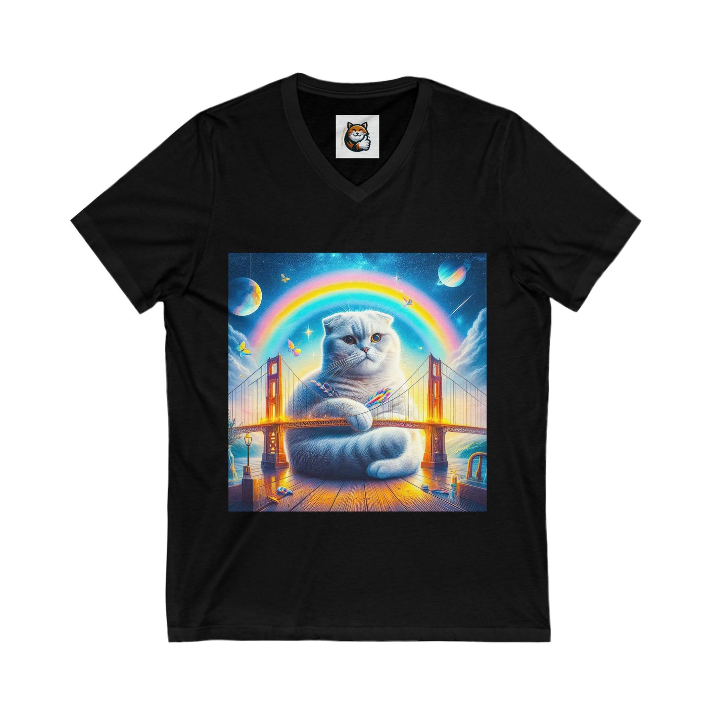 Scottish Fold Cat pretty rainbow shirt
