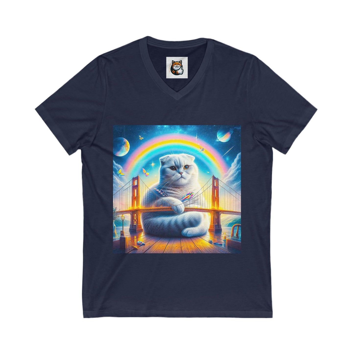 Scottish Fold Cat pretty rainbow shirt