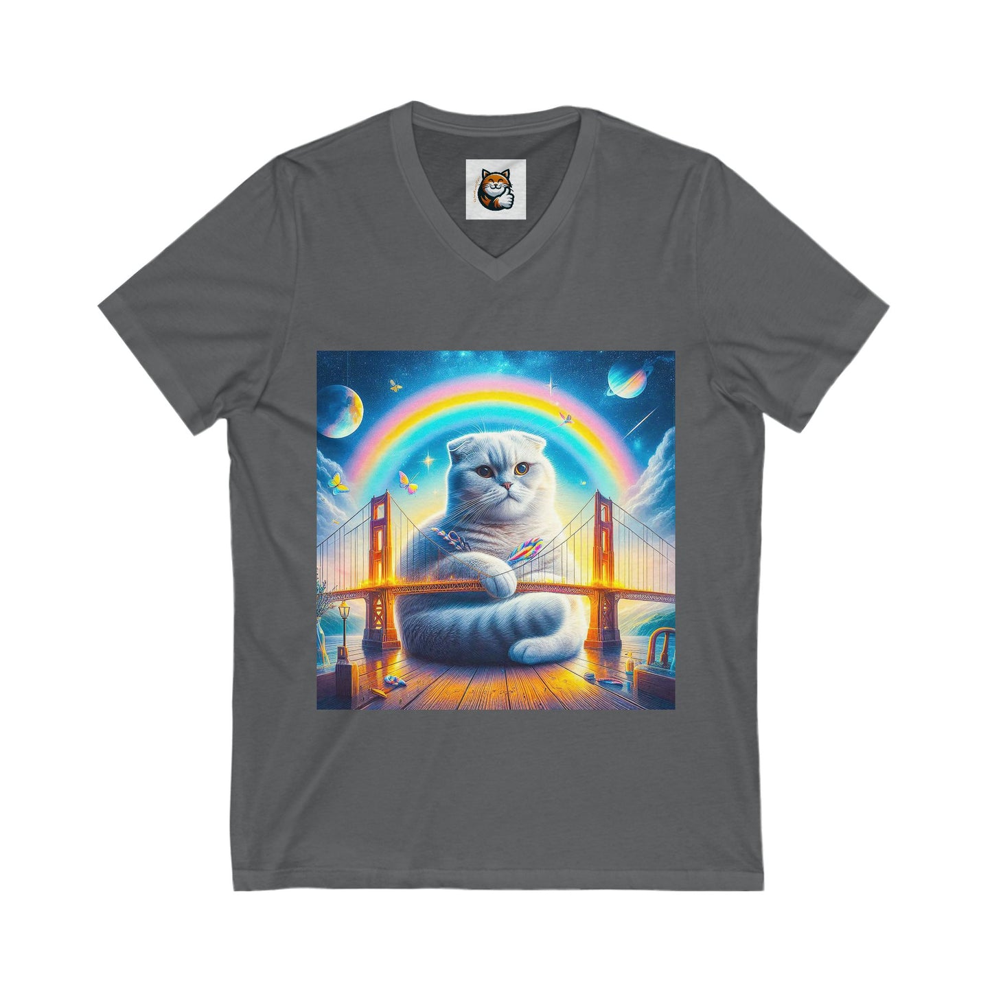 Scottish Fold Cat pretty rainbow shirt