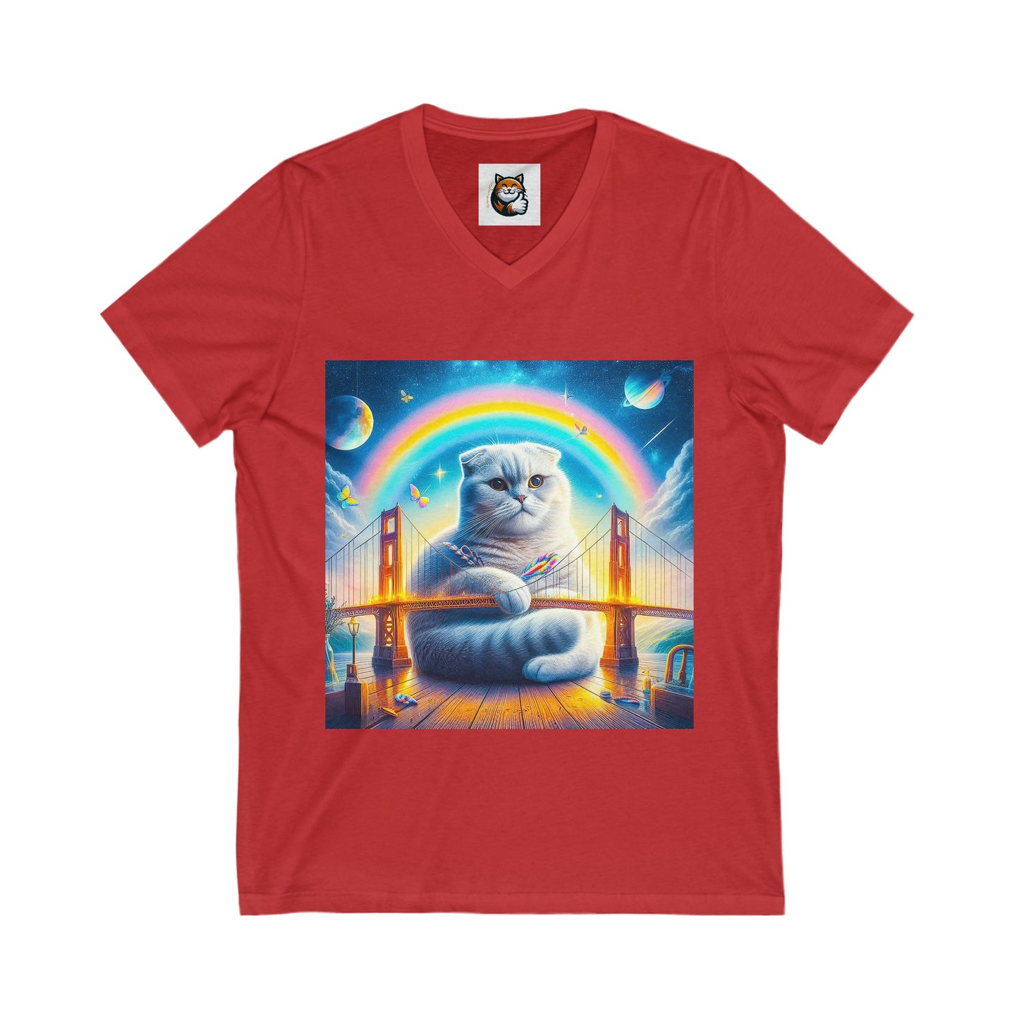 Scottish Fold Cat pretty rainbow shirt