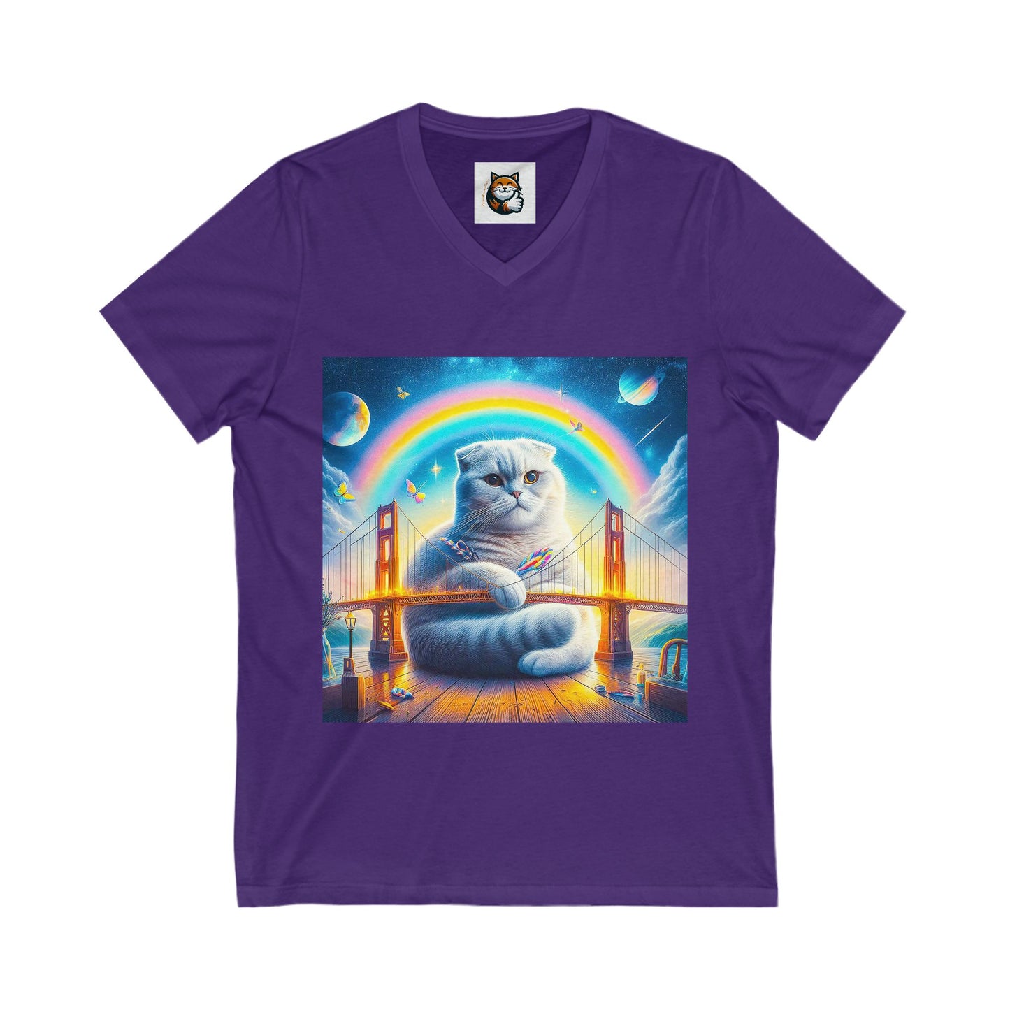 Scottish Fold Cat pretty rainbow shirt
