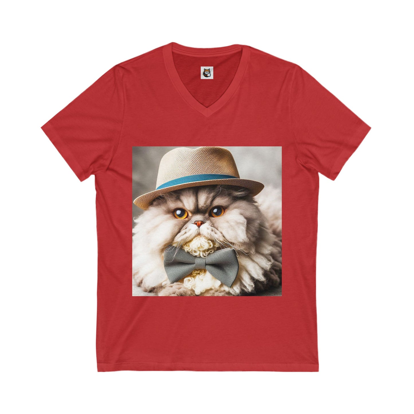 Selkirk Rex  V-Neck cute bow tie