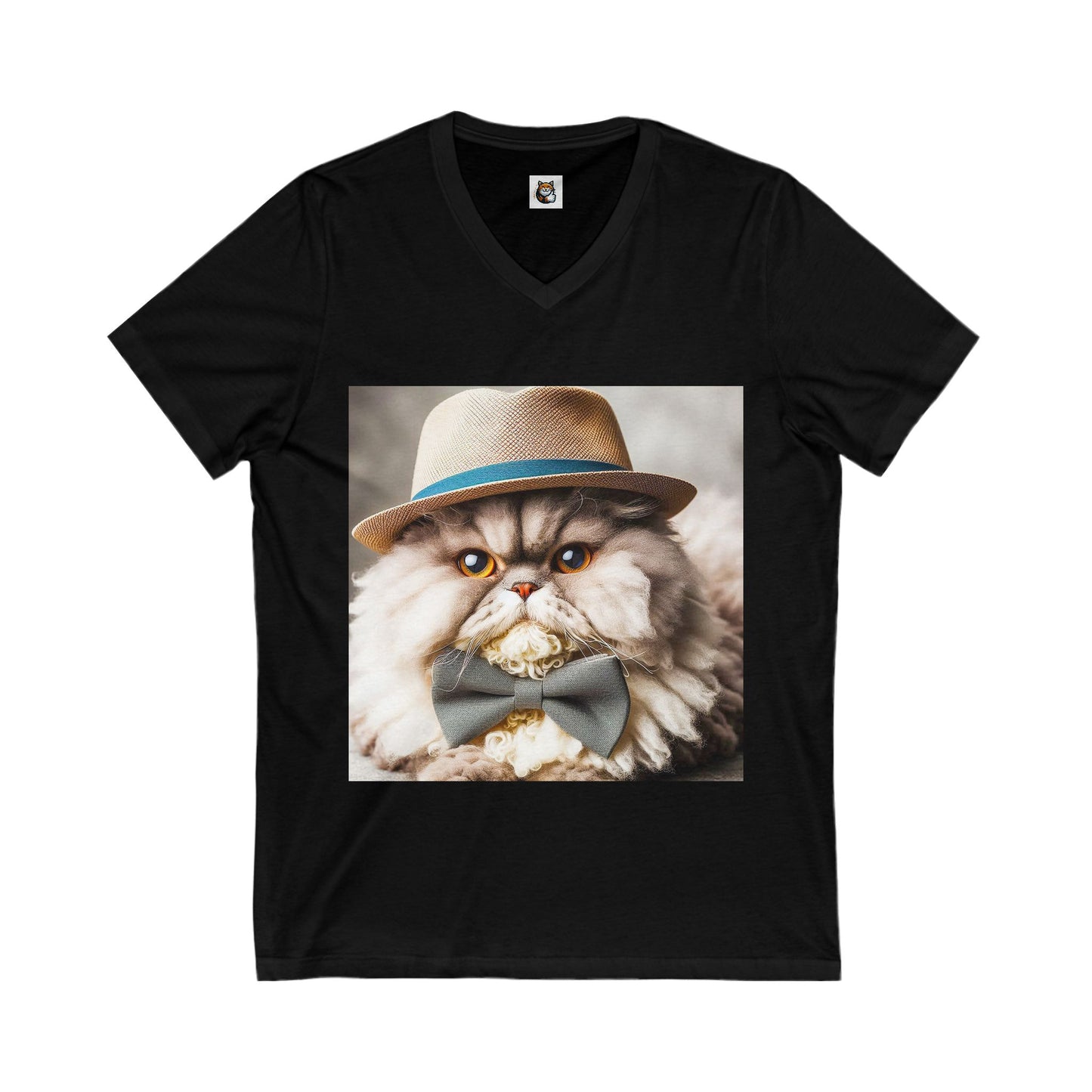 Selkirk Rex  V-Neck cute bow tie