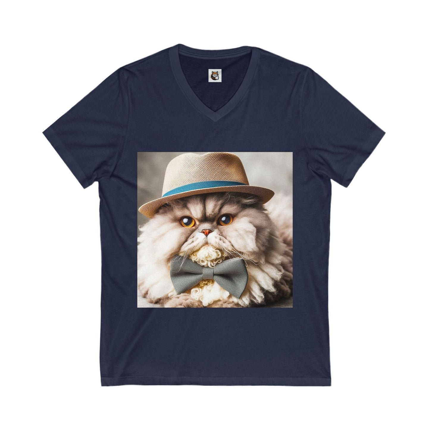 Selkirk Rex  V-Neck cute bow tie