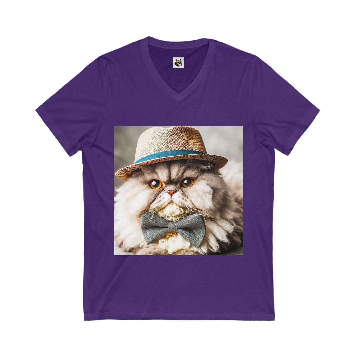 Selkirk Rex  V-Neck cute bow tie