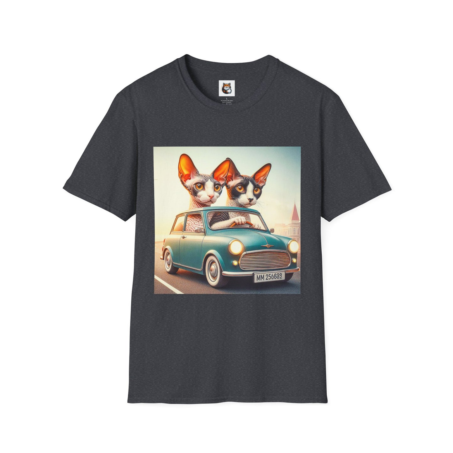 Wacky Cornish Rex Cat tiny car   T-Shirt