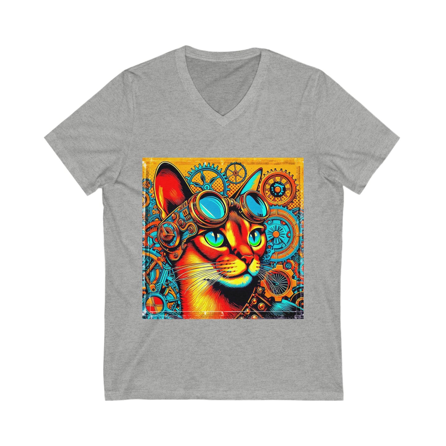 Abyssinian steam punk  Jersey Short Sleeve V-Neck Tee