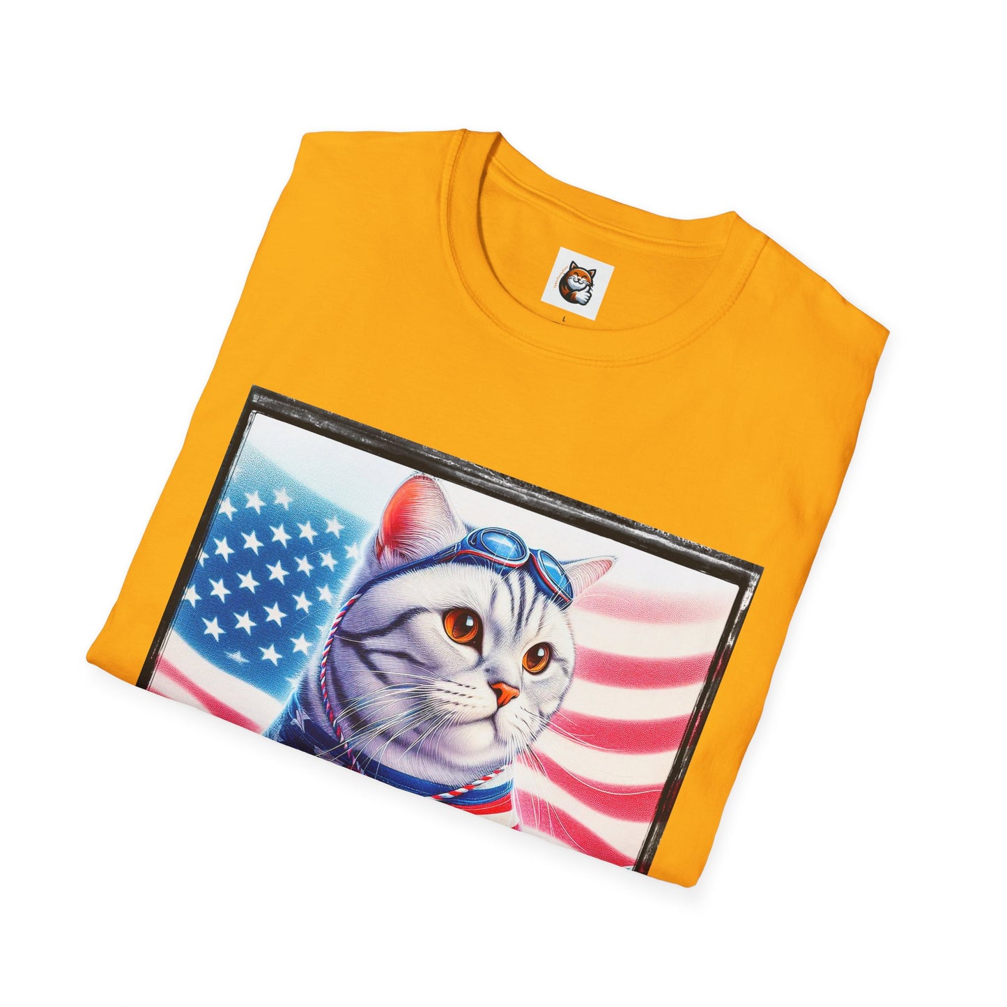 American Shorthair americsn flag Softstyle T-Shirt