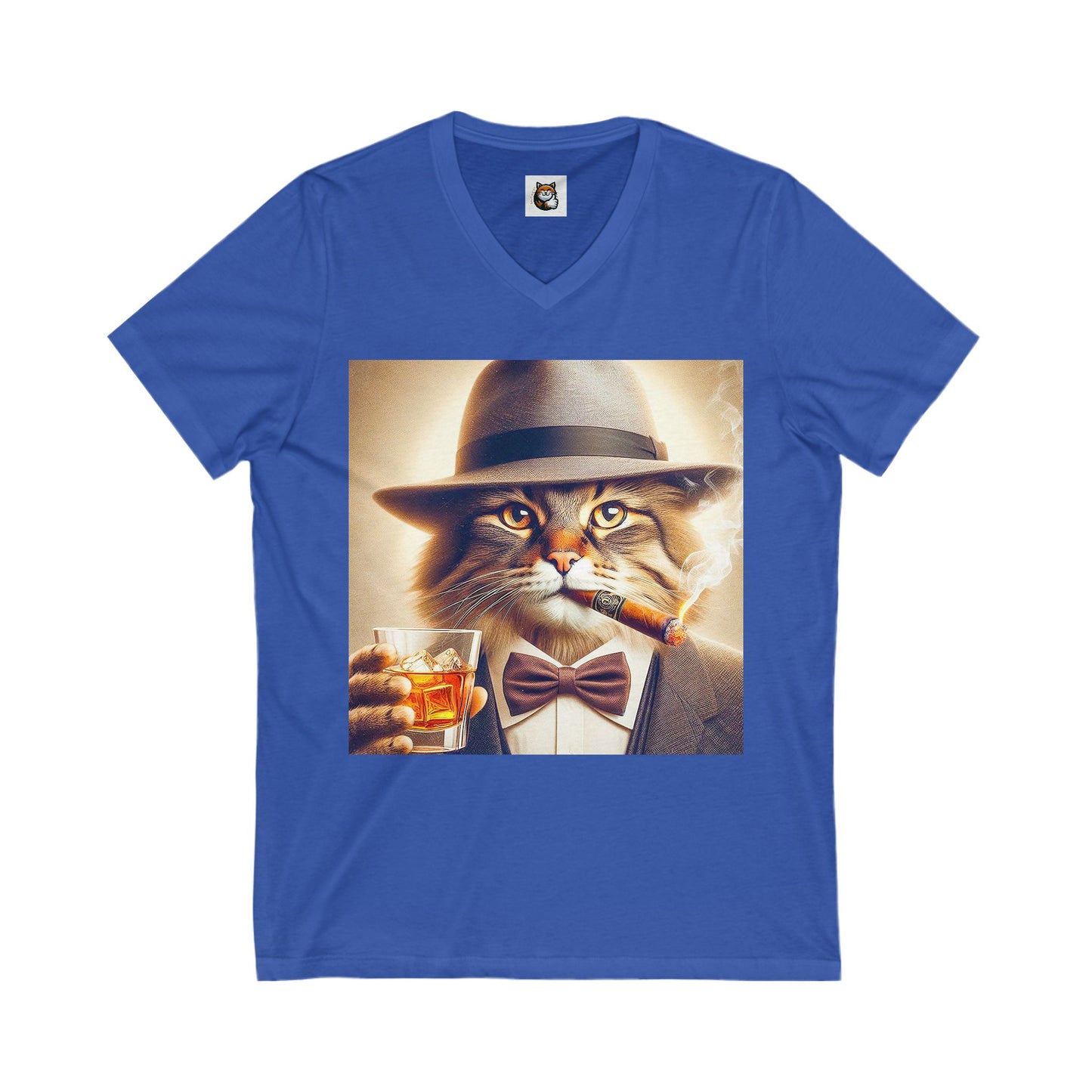 Norwegian Forest Cat Unisex Jersey Short Sleeve V-Neck Tee