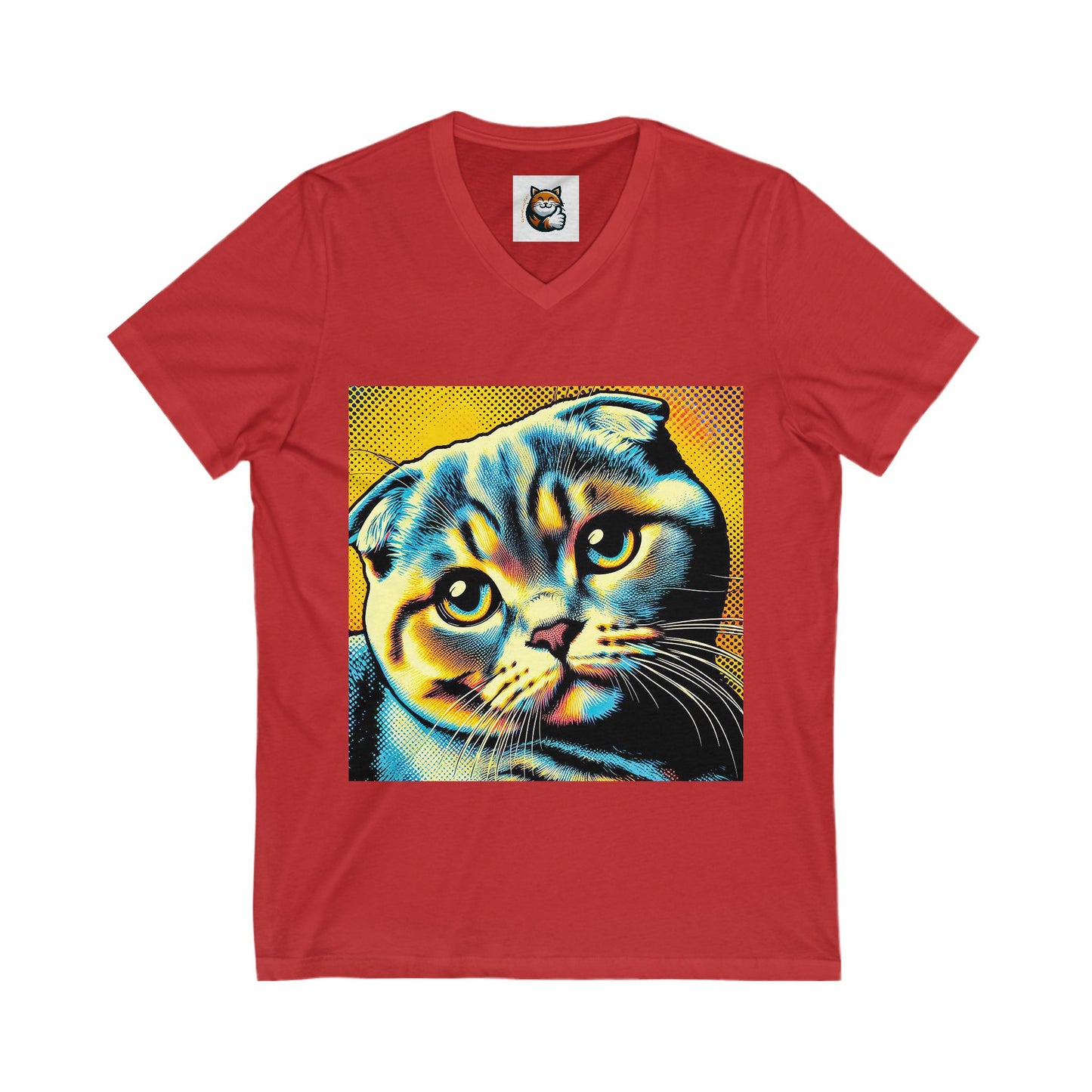 Scottish Fold  Yellow and blue kitty  Tee