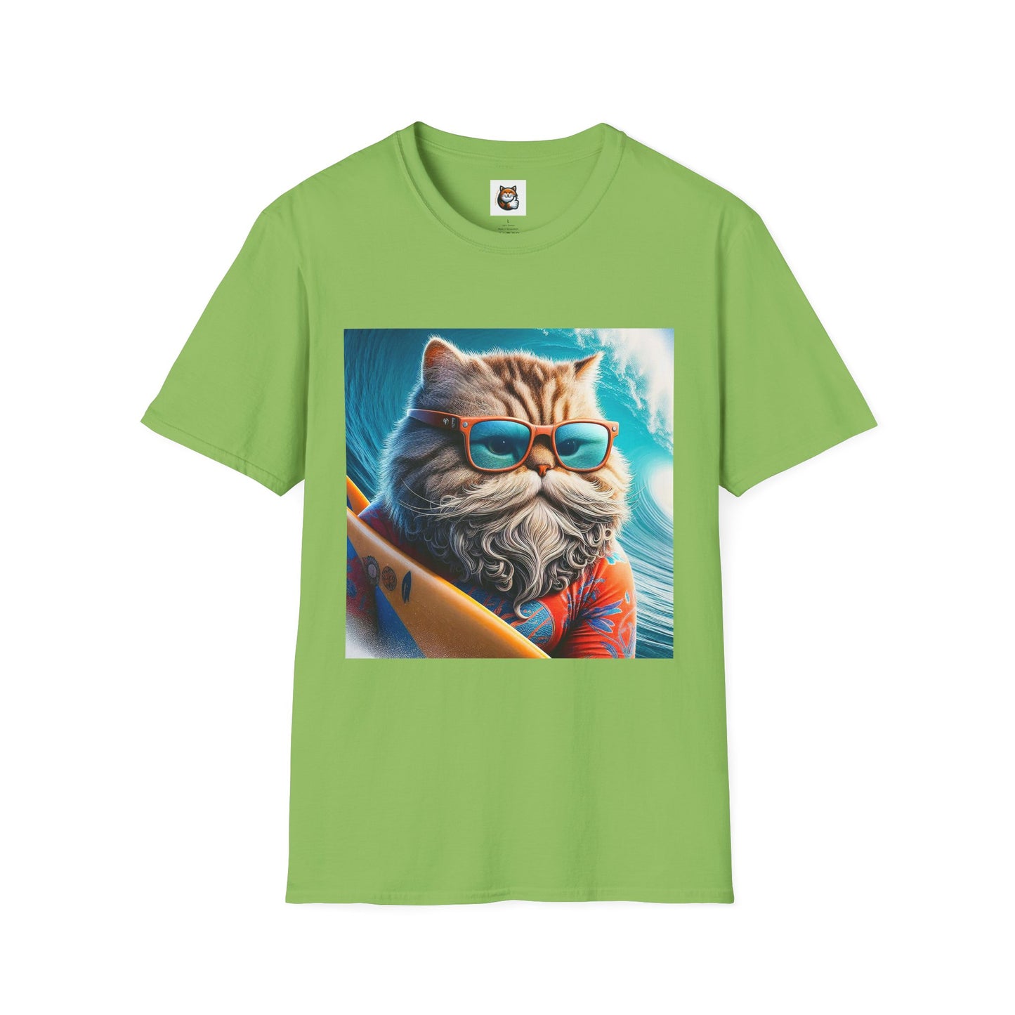 Selkirk Rex Cat T-Shirt old guy surfer