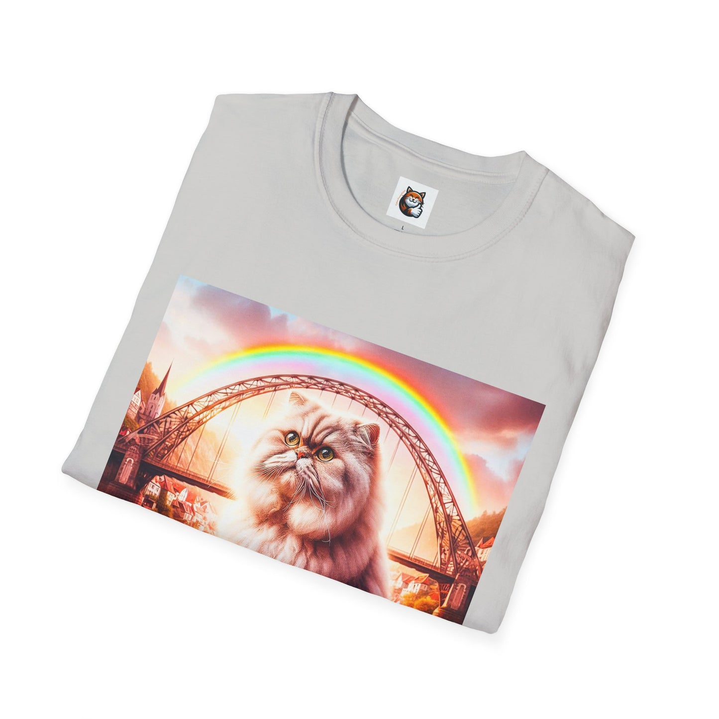 Selkirk Rex Cat T-Shirt rainbow bridge