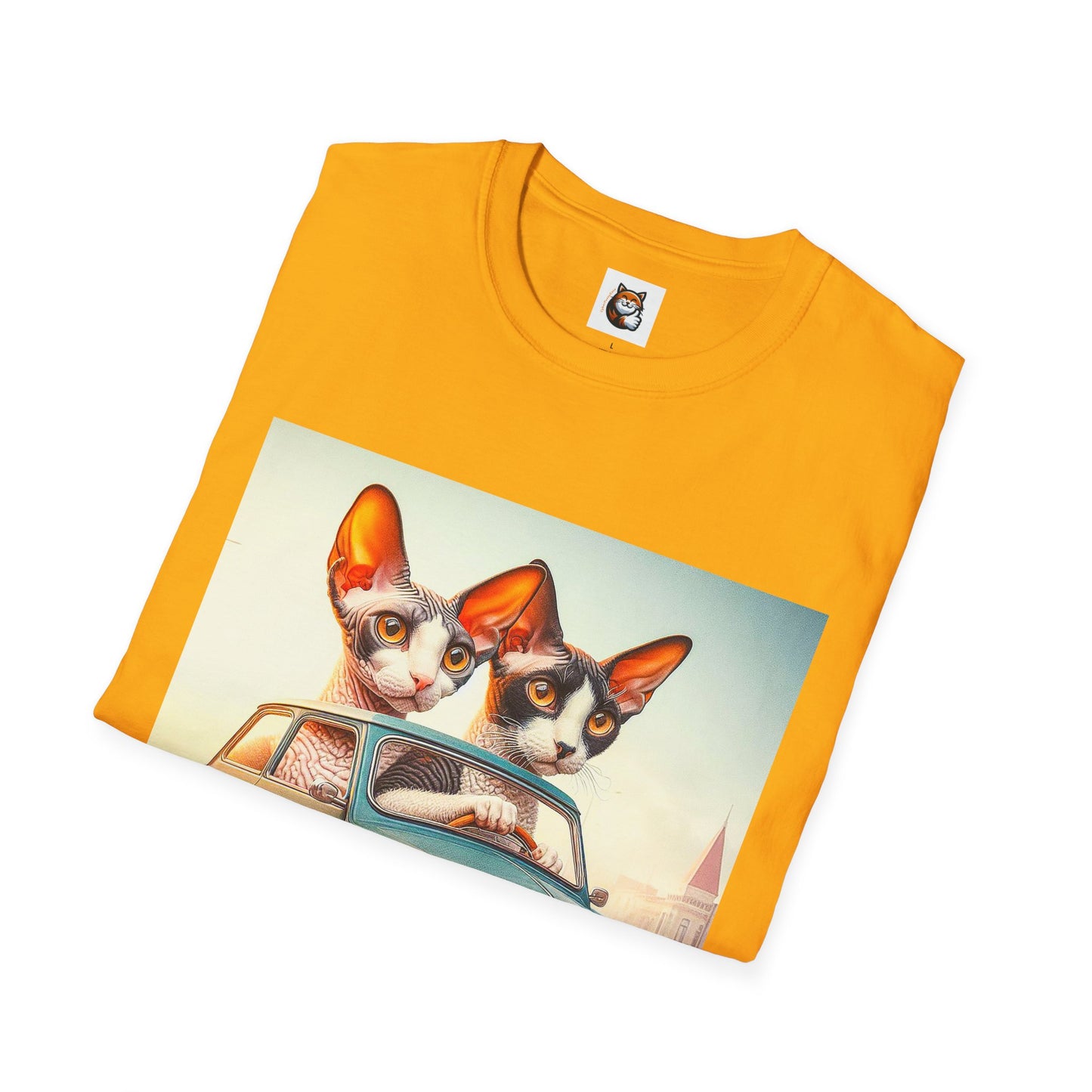 Wacky Cornish Rex Cat tiny car   T-Shirt