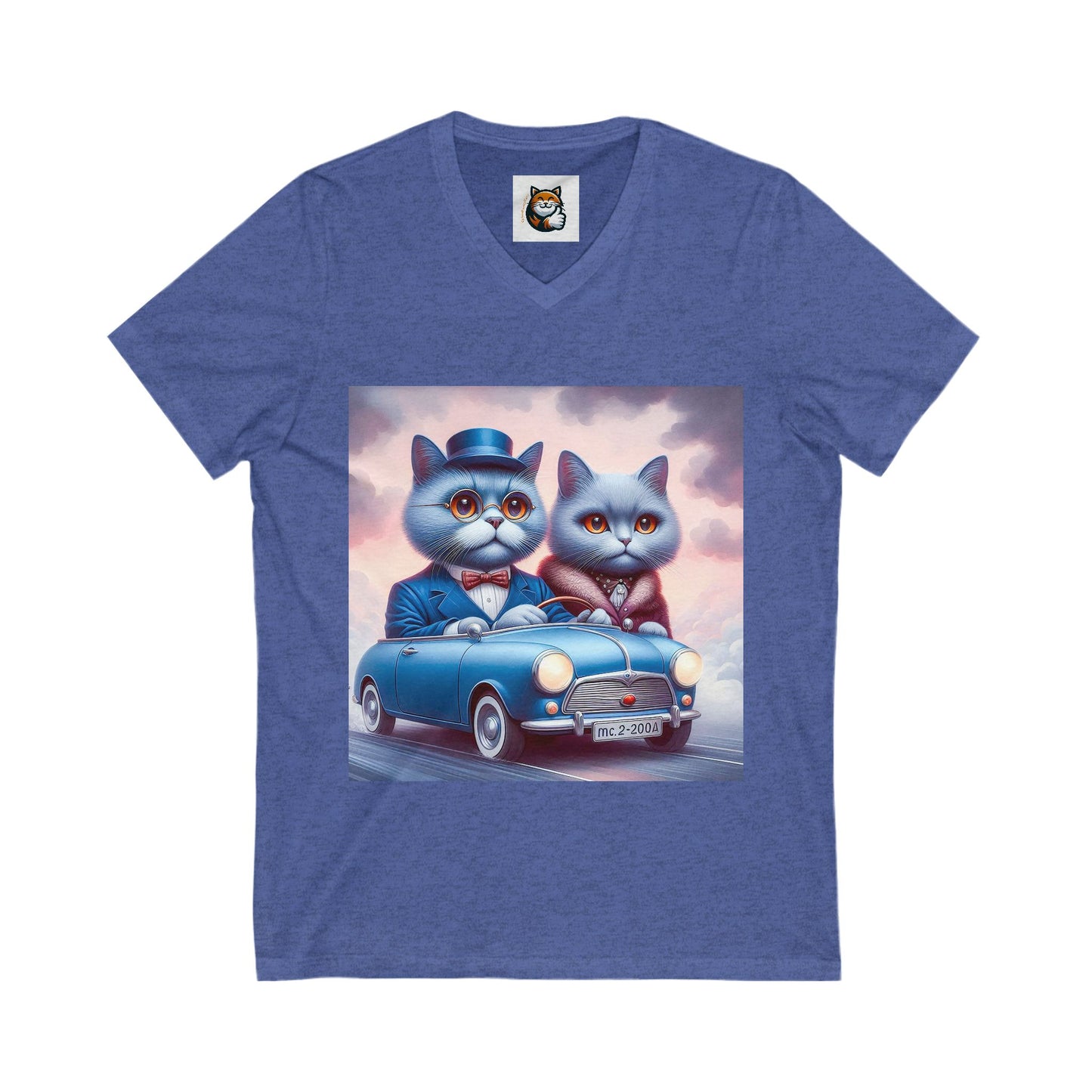 Wacky Russian Blue Cat tiny car tee