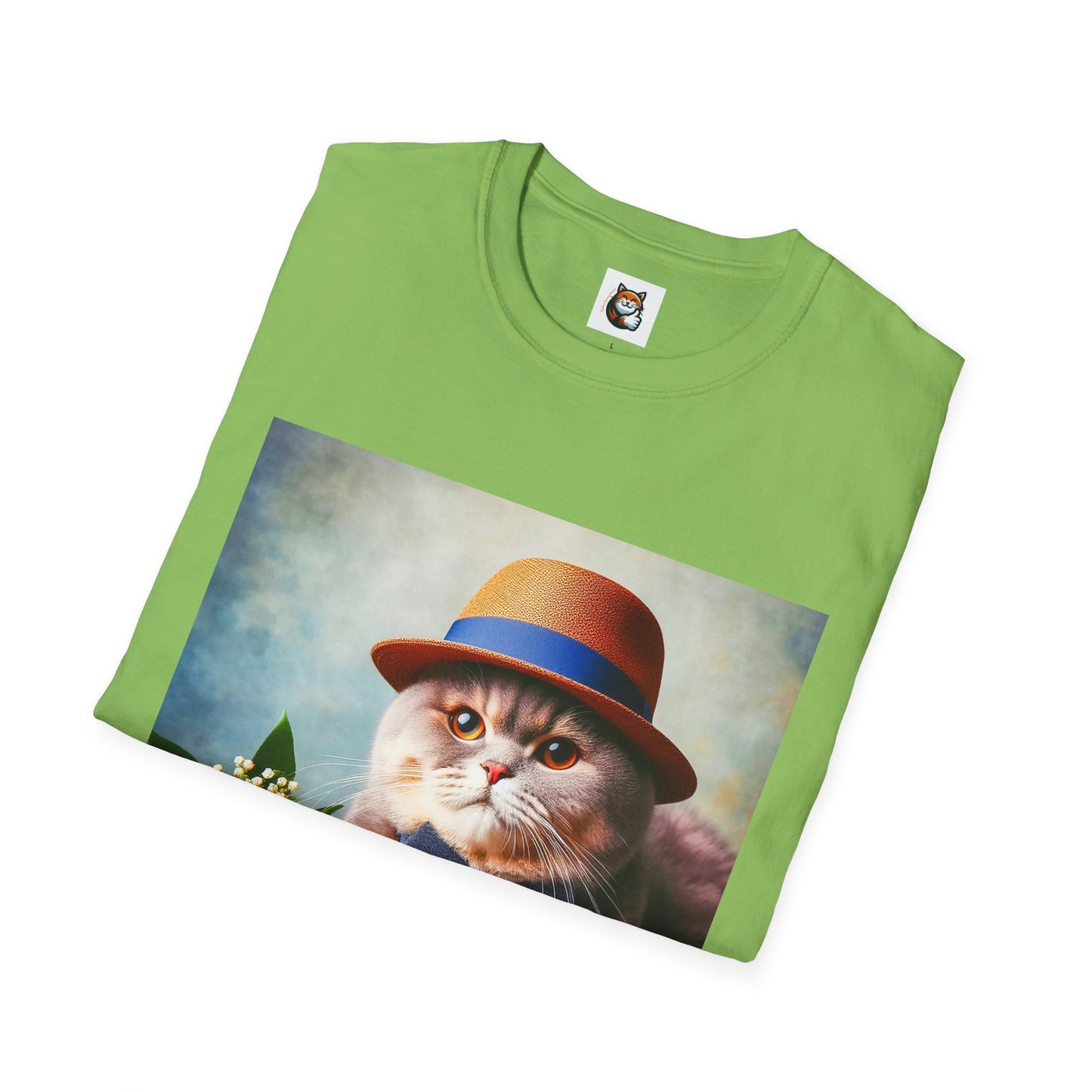 British Shorthair  hat and bow Unisex Softstyle T-Shirt