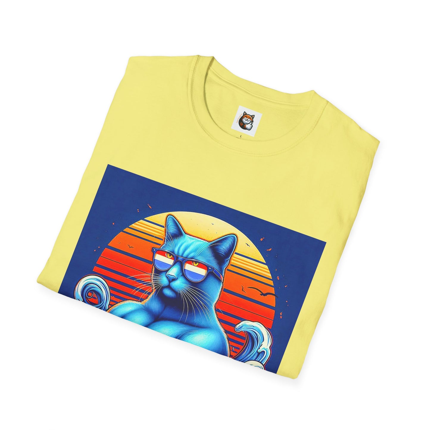 Russian Blue Cat Unisex Softstyle T-Shirt