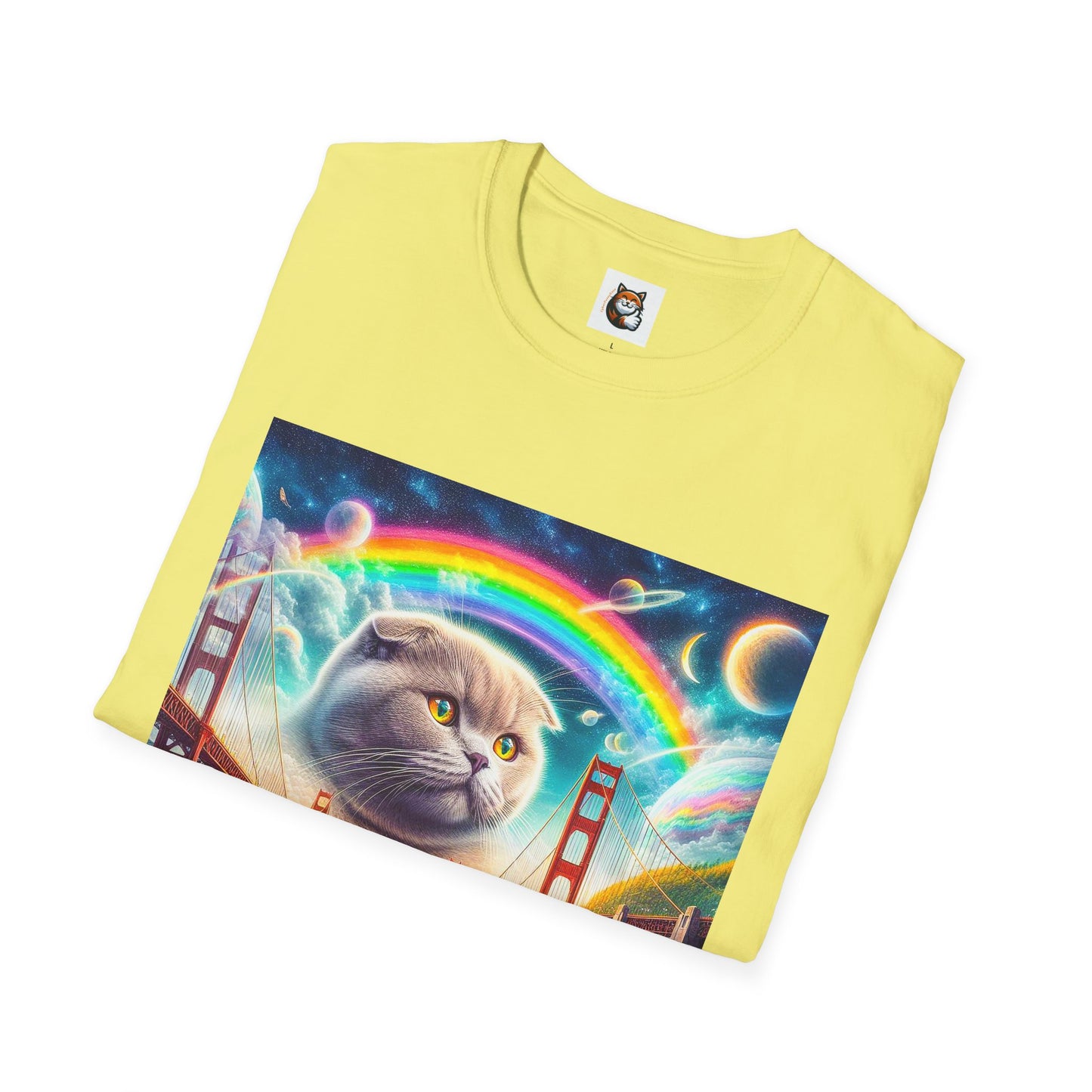 Scottish Fold Cat pretty rainbow  T-Shirt