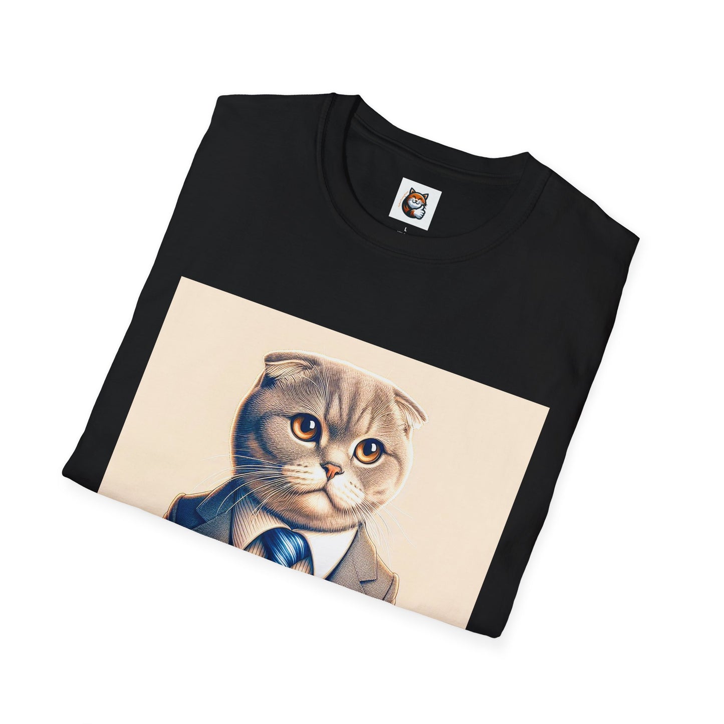 Scottish Fold Cat suit and tie  T-Shirt