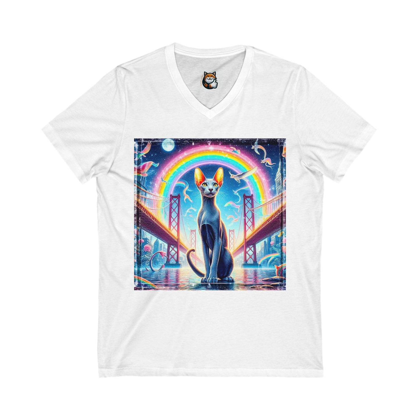 Oriental Shorthair Unisex Jersey Short Sleeve V-Neck Tee