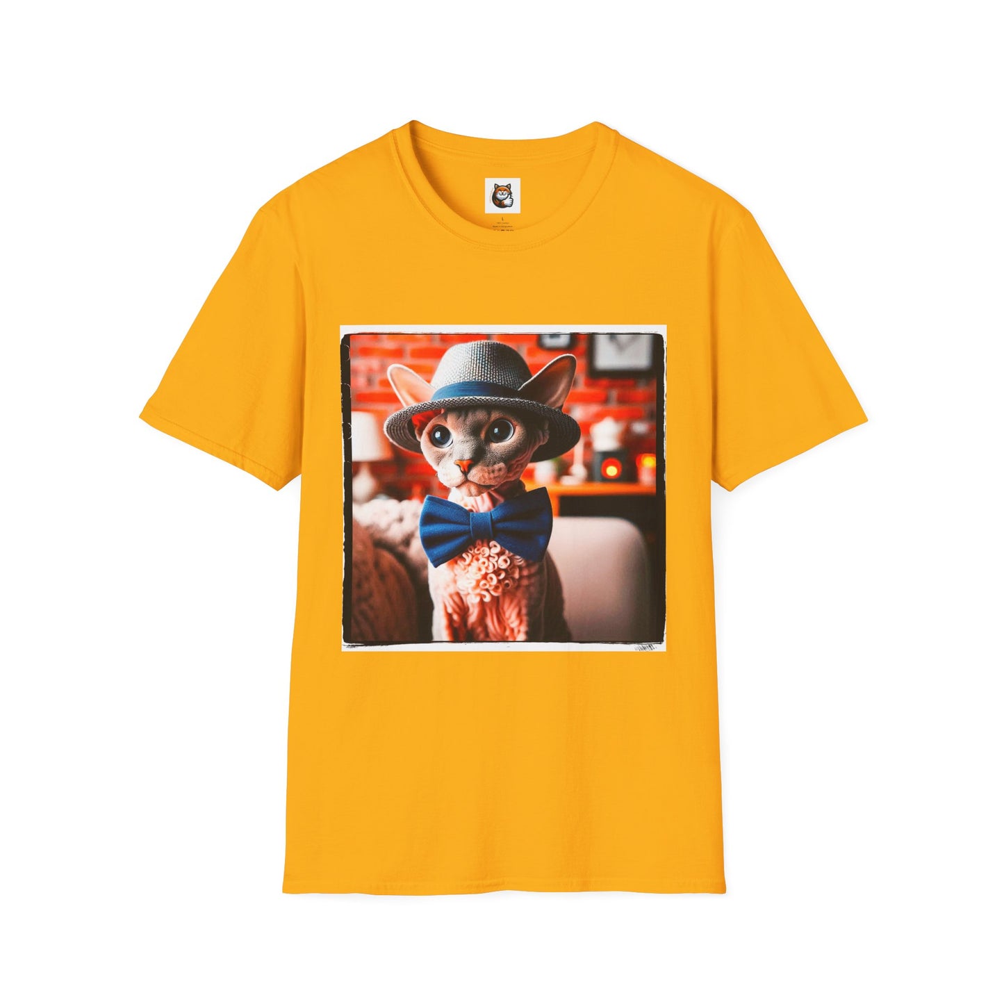 Devon Rex Cat hat and tie Softstyle T-Shirt
