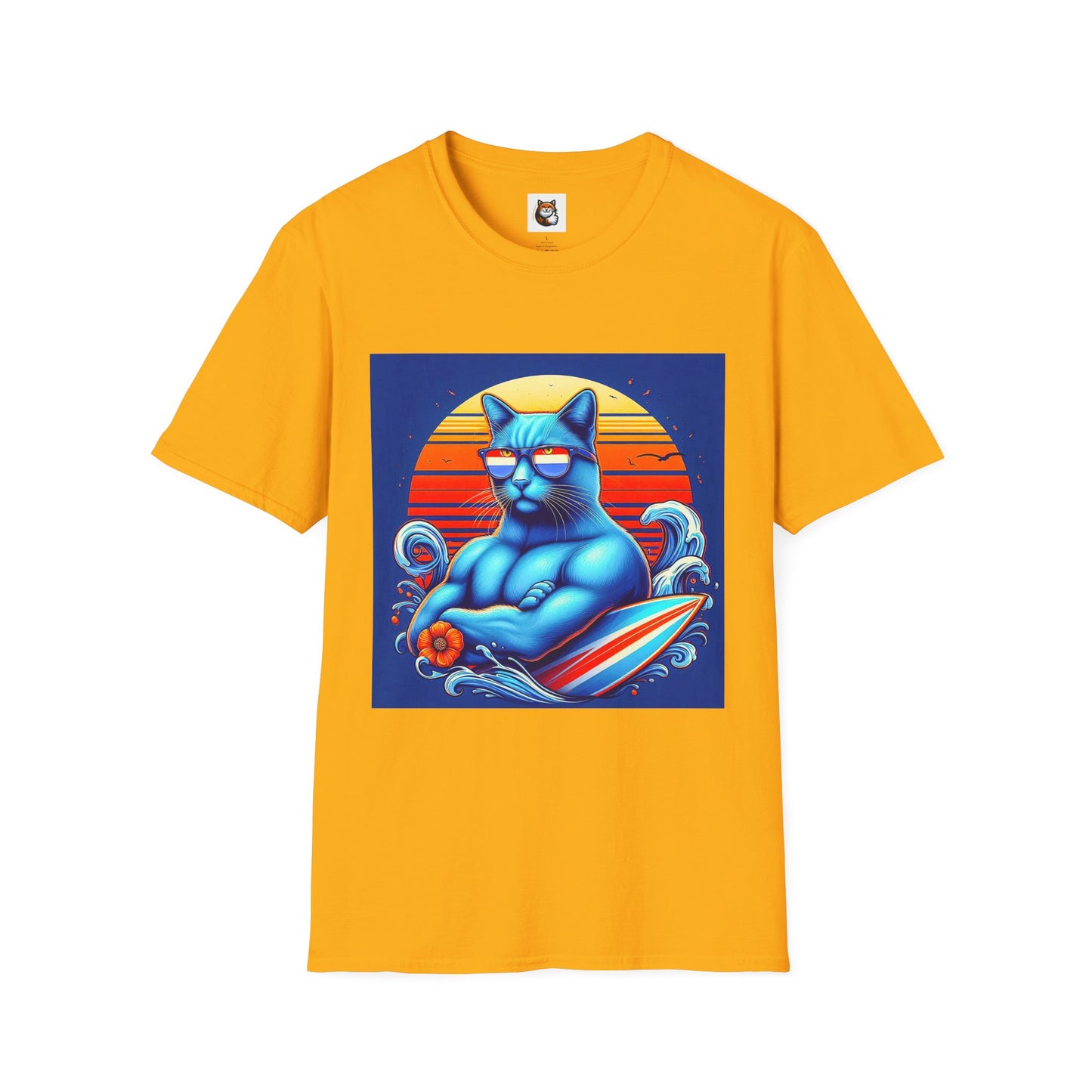 Russian Blue Cat Unisex Softstyle T-Shirt