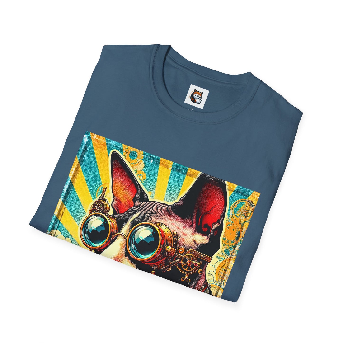 Cornish Rex Cat Unisex steam punk  T-Shirt