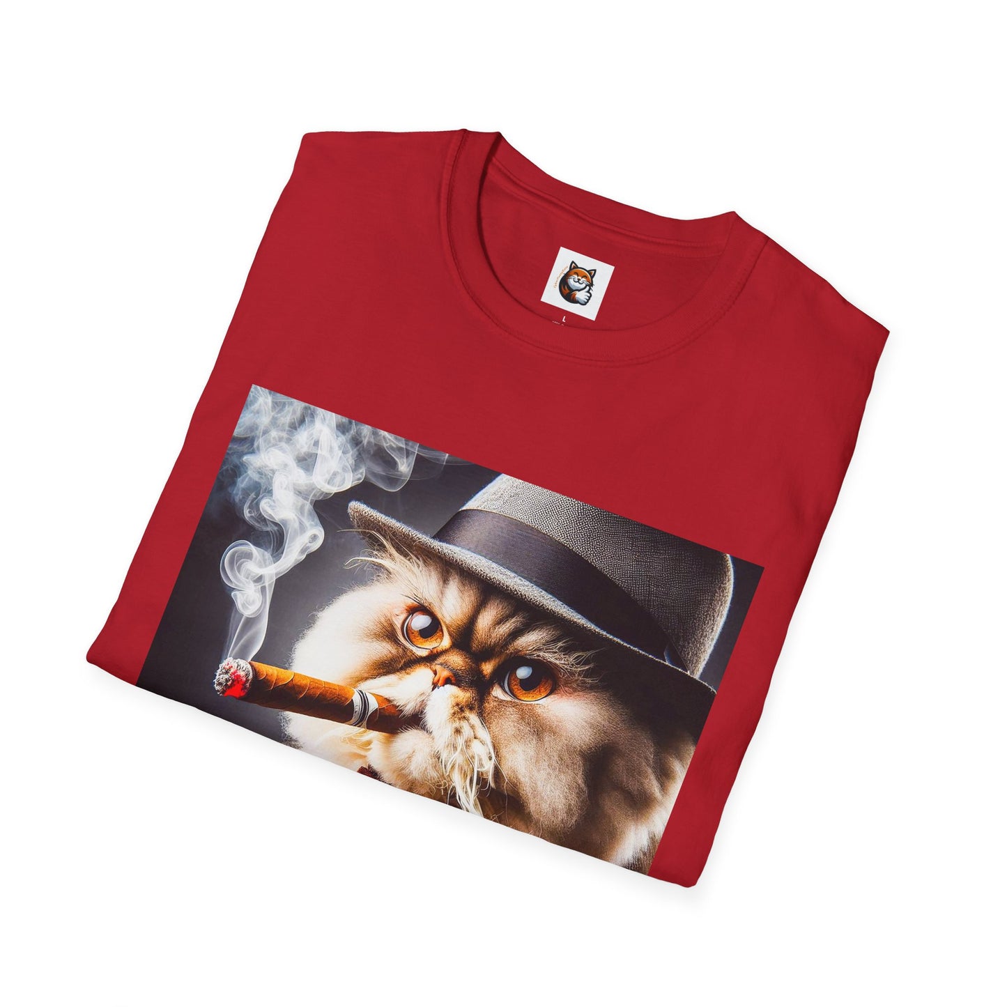 Selkirk Rex Cat T-Shirt cigar smoking