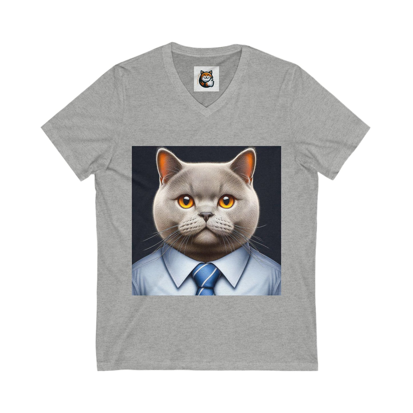 British Shorthair working man Jersey Short Sleeve V-Neck Tee
