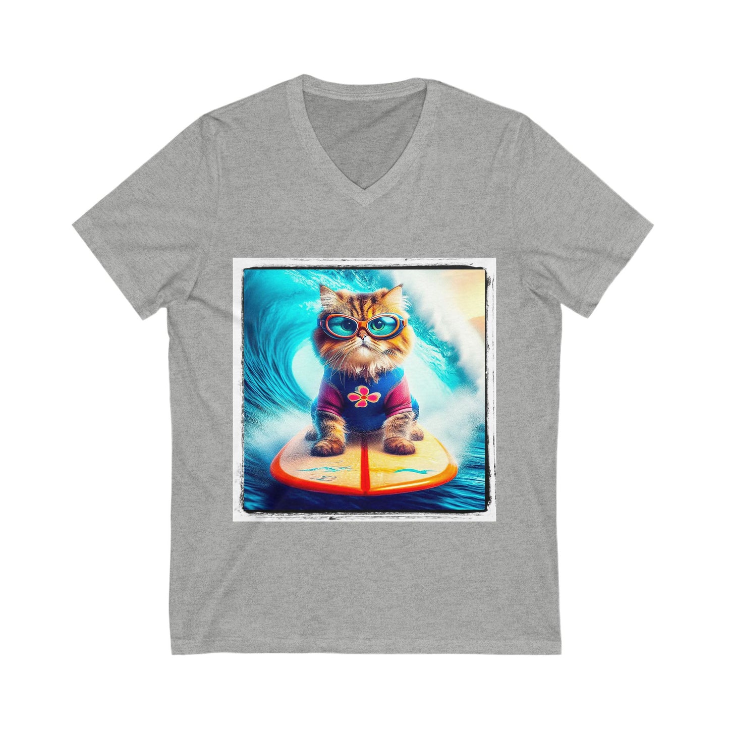 Persian Cat Unisex Jersey Short Sleeve V-Neck Tee