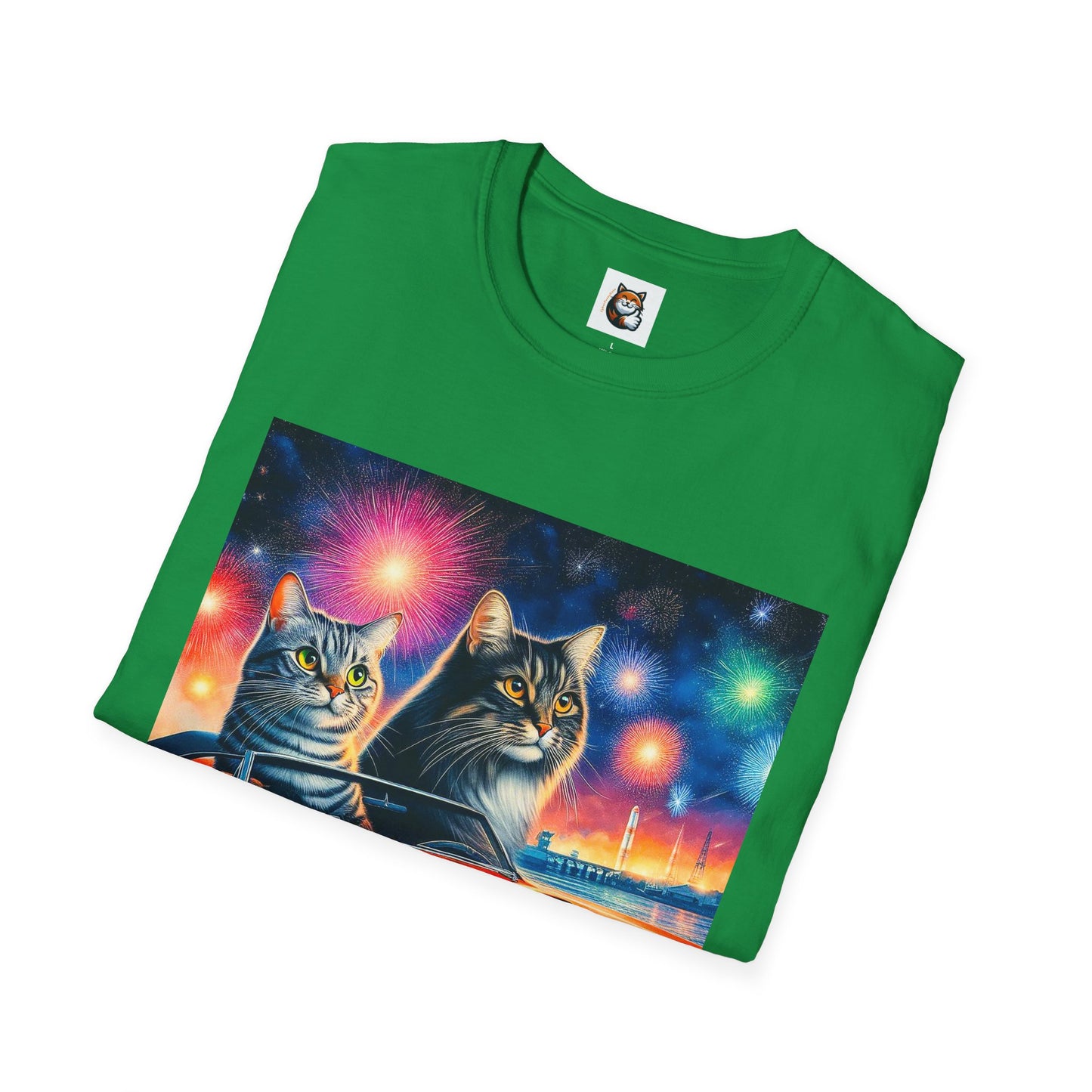 Wacky Domestic Cat Unisex Softstyle T-Shirt