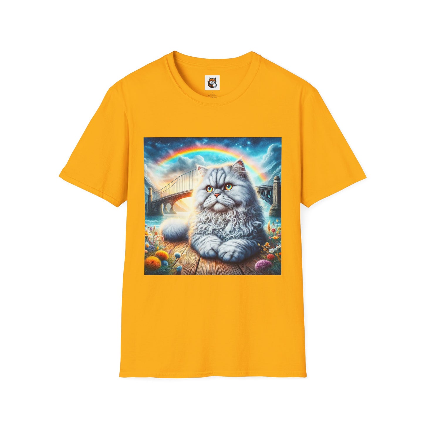Selkirk Rex Cat T-Shirt  rainbow bridge