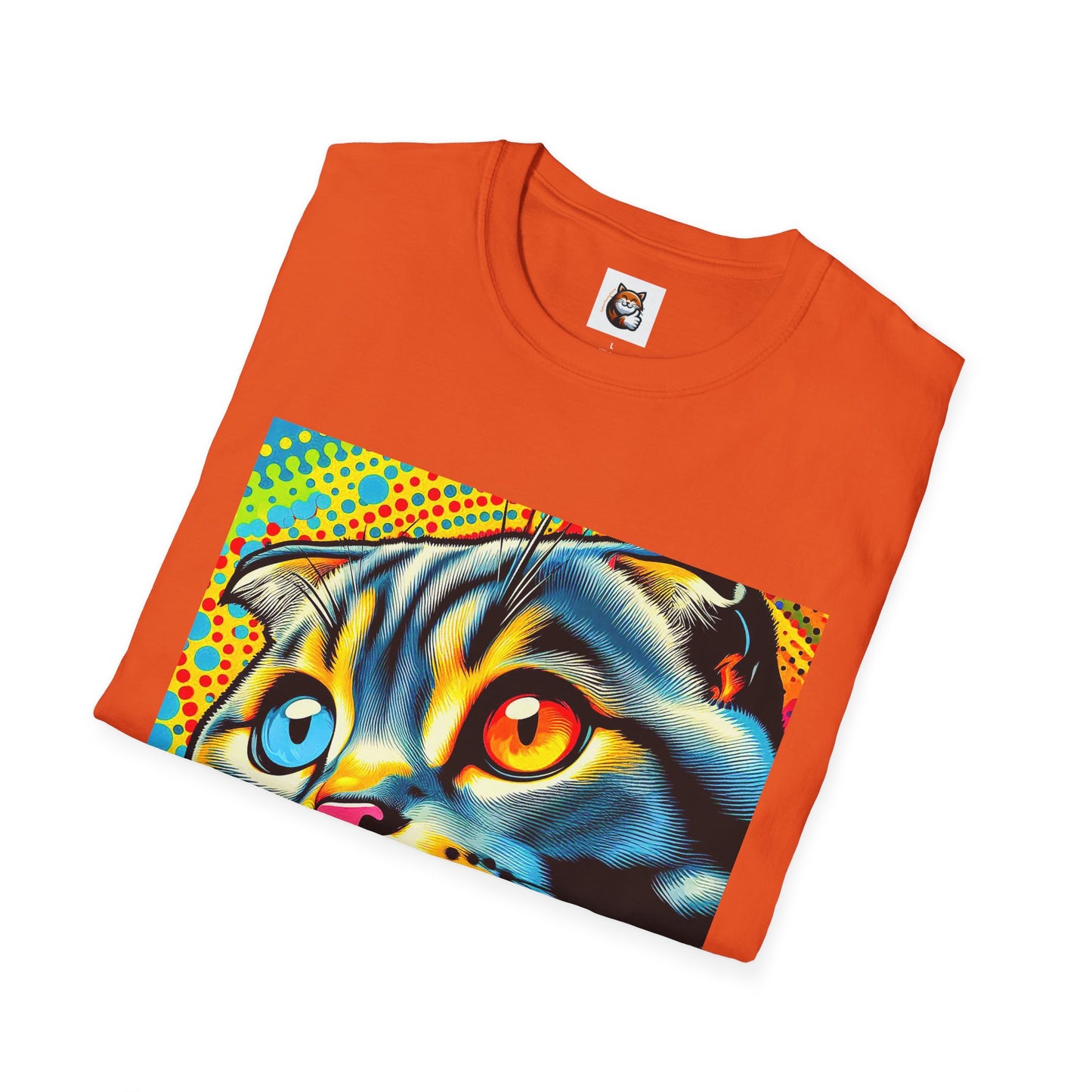 Scottish Fold Cat yellow comic book shirt