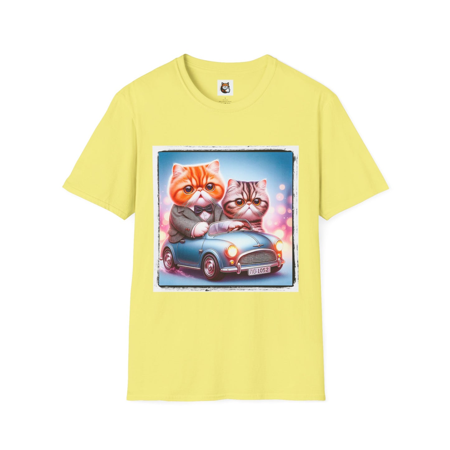 Wacky Exotic Shorthair Cat Unisex Softstyle T-Shirt